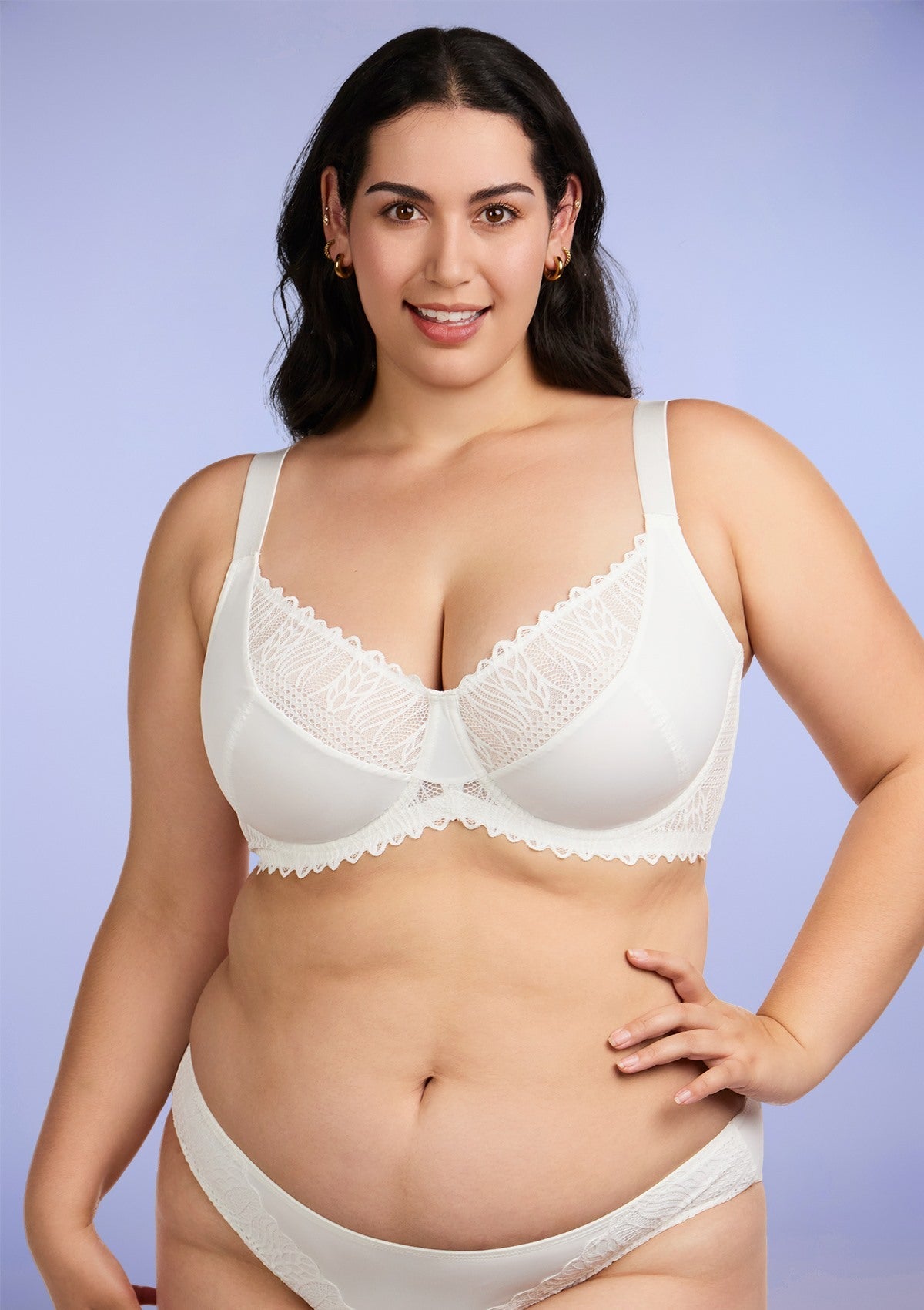 HSIA Pretty Secrets Lace Trim Soft Beautiful Elegant Underwire Bra - White / 42 / DD/E