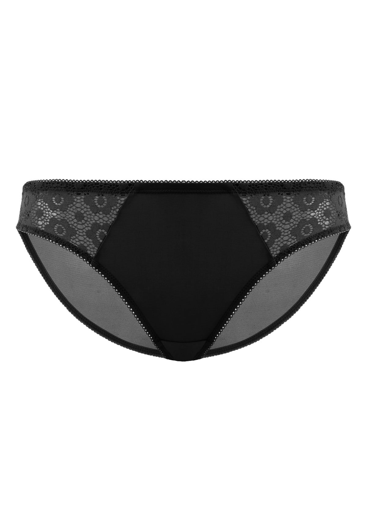 HSIA Serena Comfortable Trendy Lace Trim Bikini Underwear - XL / Black