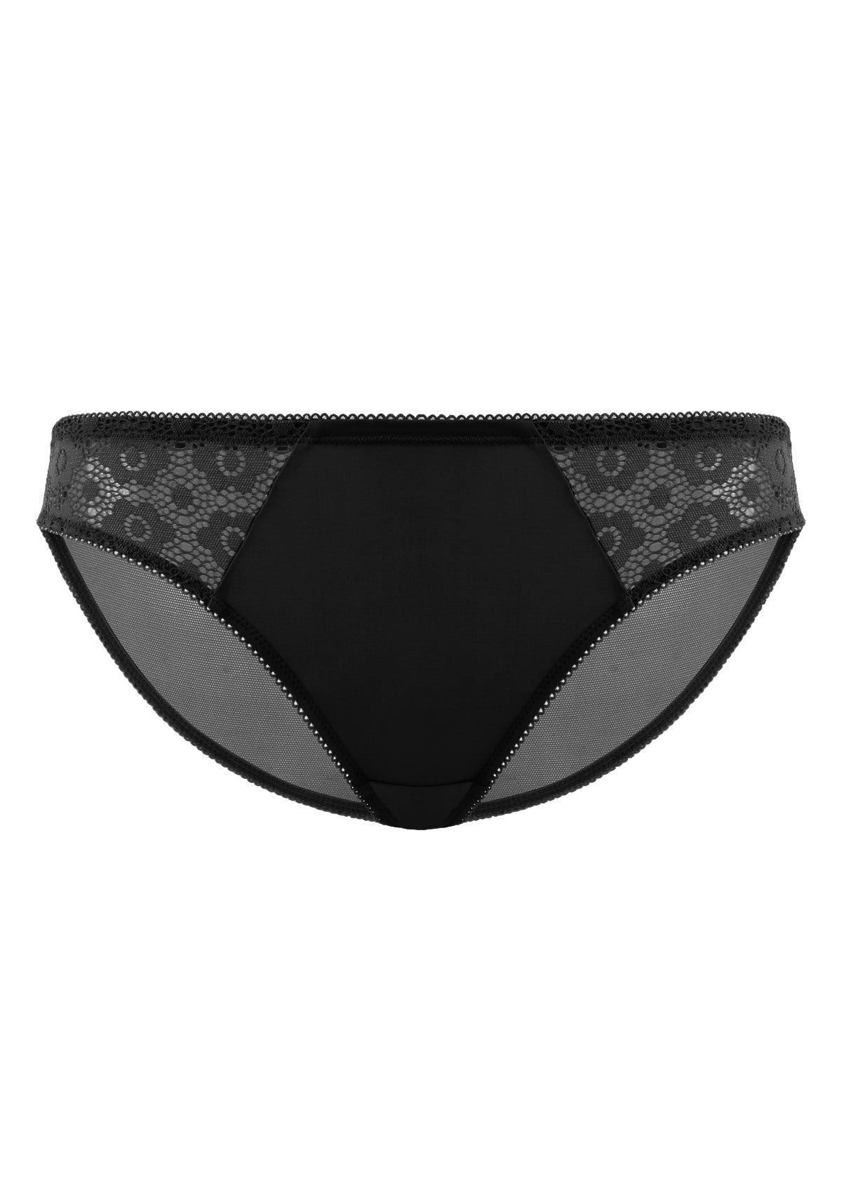 HSIA Serena Comfy Lace Trim Stylish Bikini Underwear - L / Black