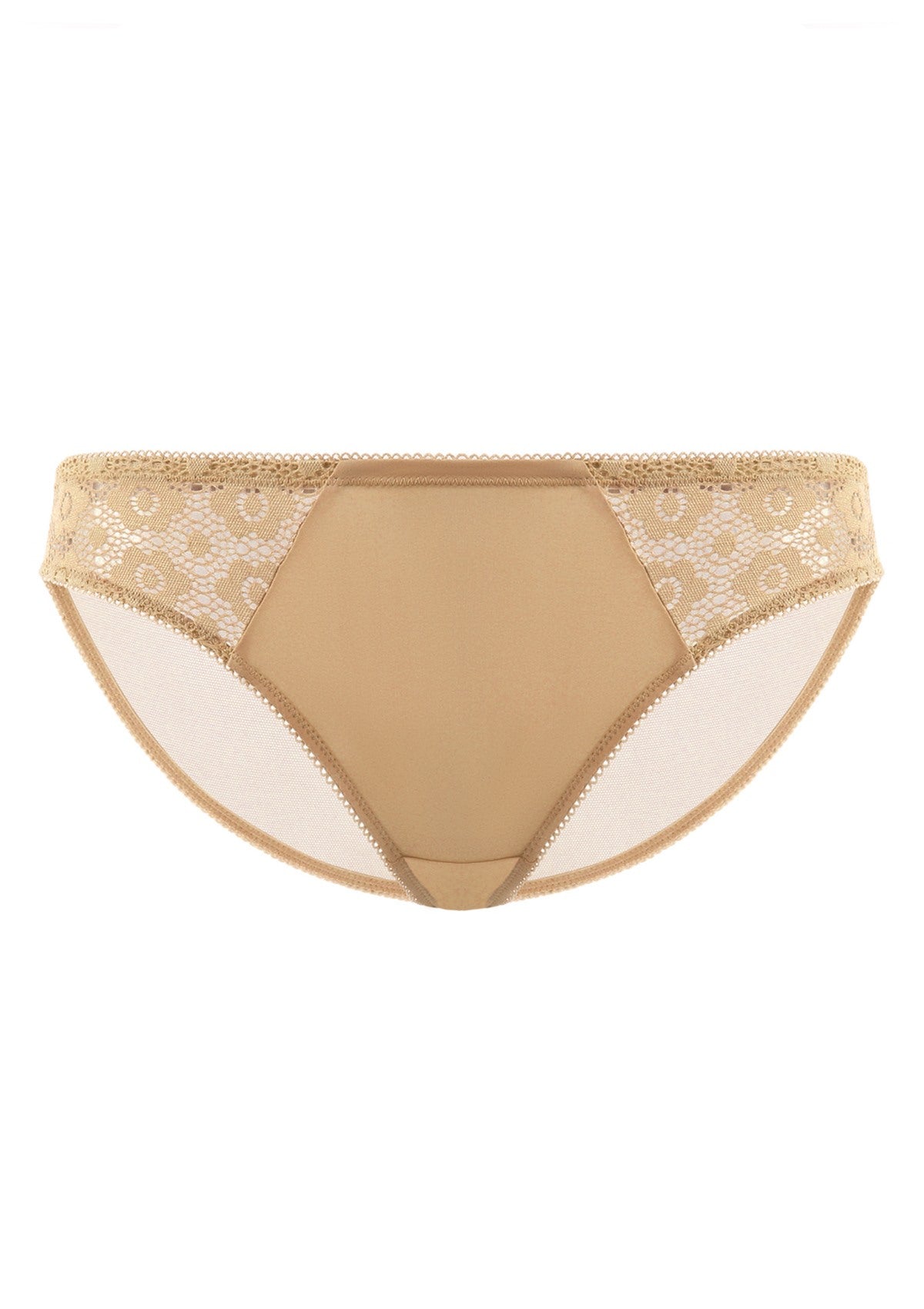 HSIA Serena Comfortable Trendy Lace Trim Bikini Underwear - L / Champagne