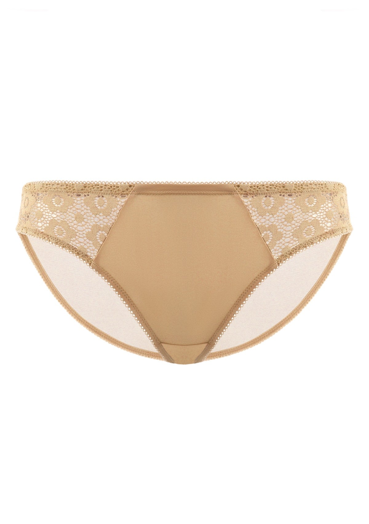 HSIA Serena Comfortable Trendy Lace Trim Bikini Underwear - M / Champagne