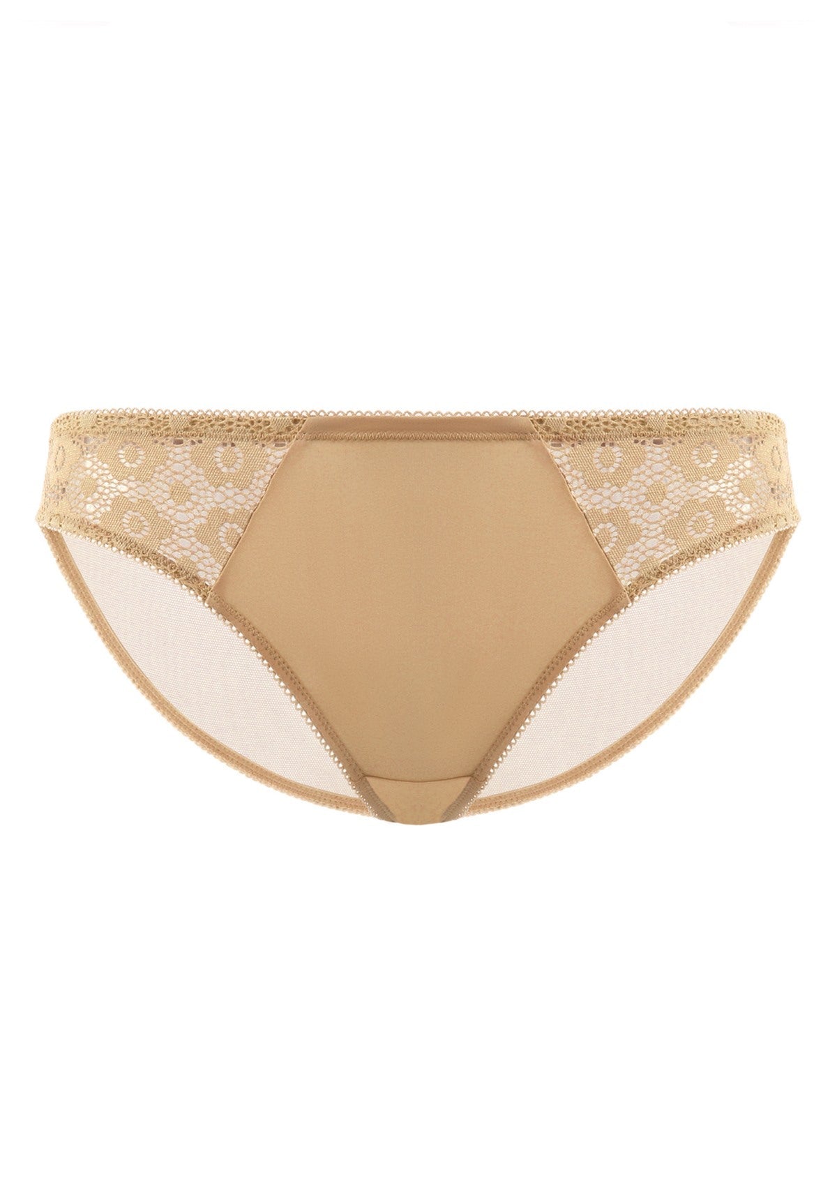 Serena Comfort Nude Lace Trim Bikini Underwear - XXL / Nude