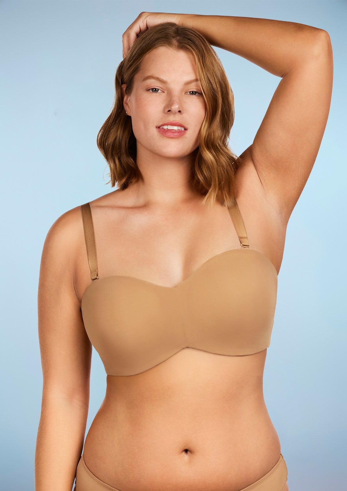 HSIA Shay Multiway Unlined Minimizer Underwire Strapless Bra - 34 / DDD/F / Nude