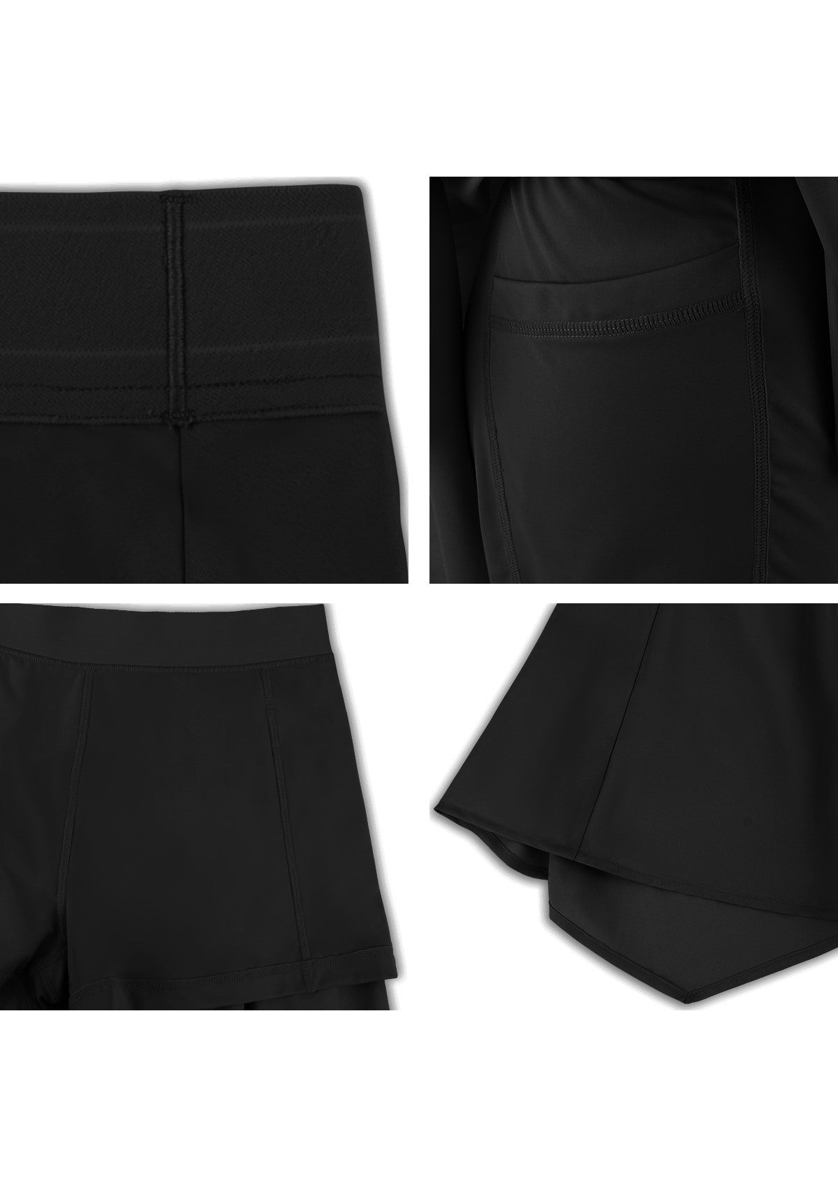 Speed Race High-Rise Sports Tennis Skirt - Black / XXL