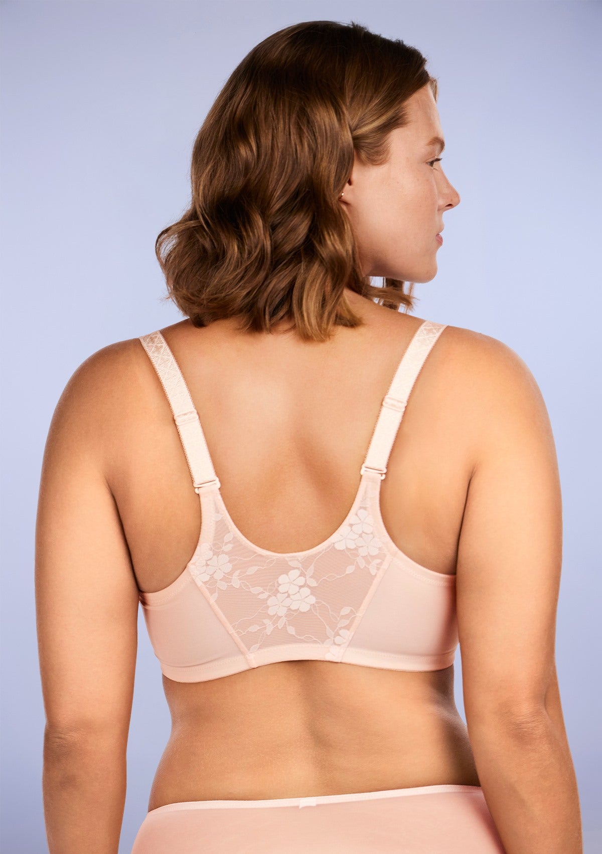 HSIA Spring Romance Front-Close Floral Lace Unlined Full Coverage Bra - Dusty Peach / 34 / DDD/F