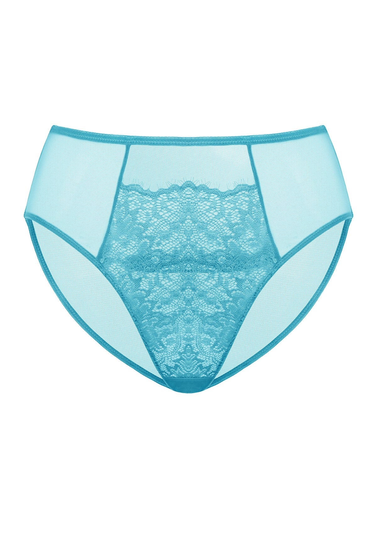 HSIA Spring Romance High-Rise Floral Lacy Panty-Comfort In Style - M / Horizon Blue