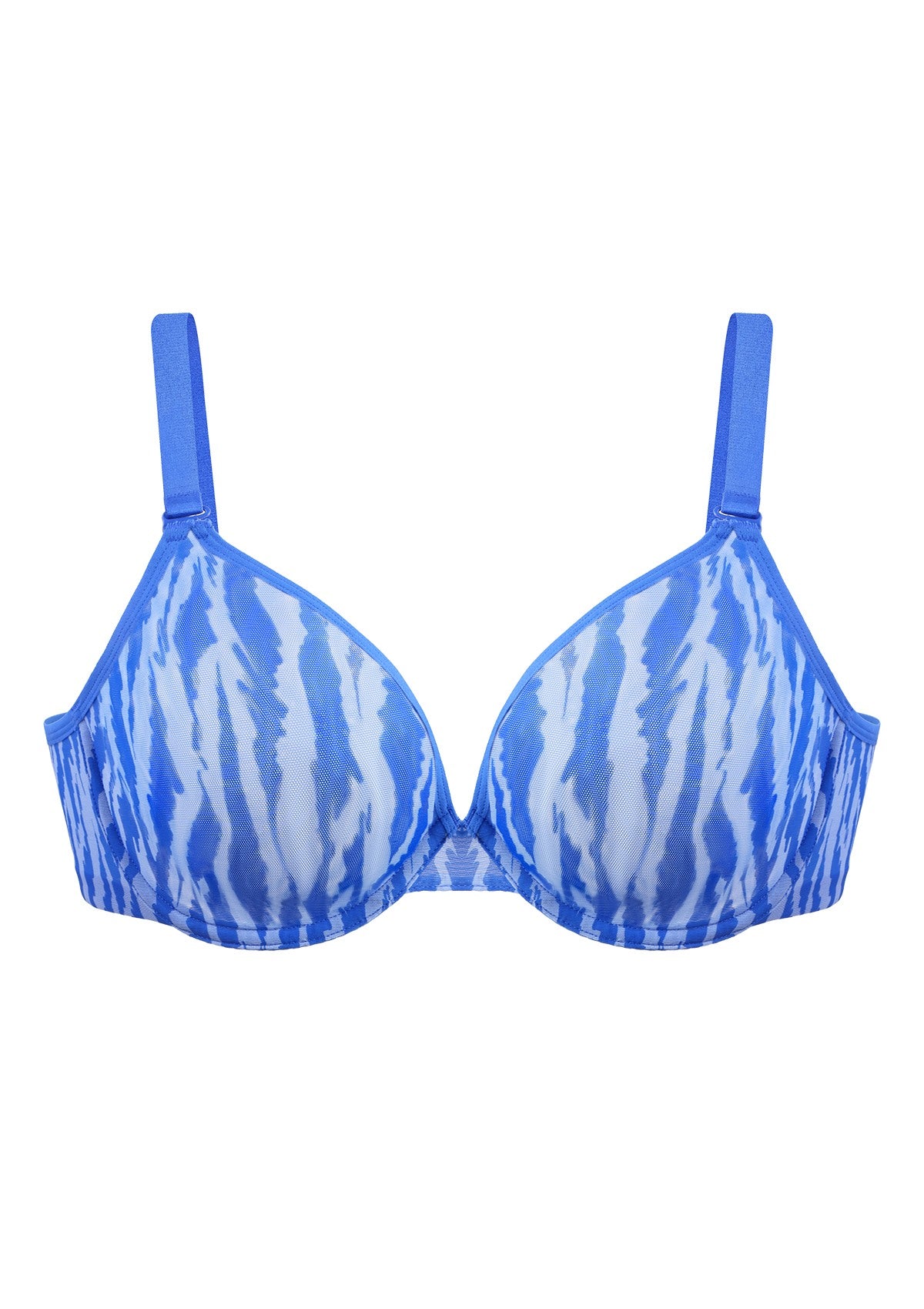 Zebra Wild Unlined Underwire Mesh Bra - Blue / 34 / G