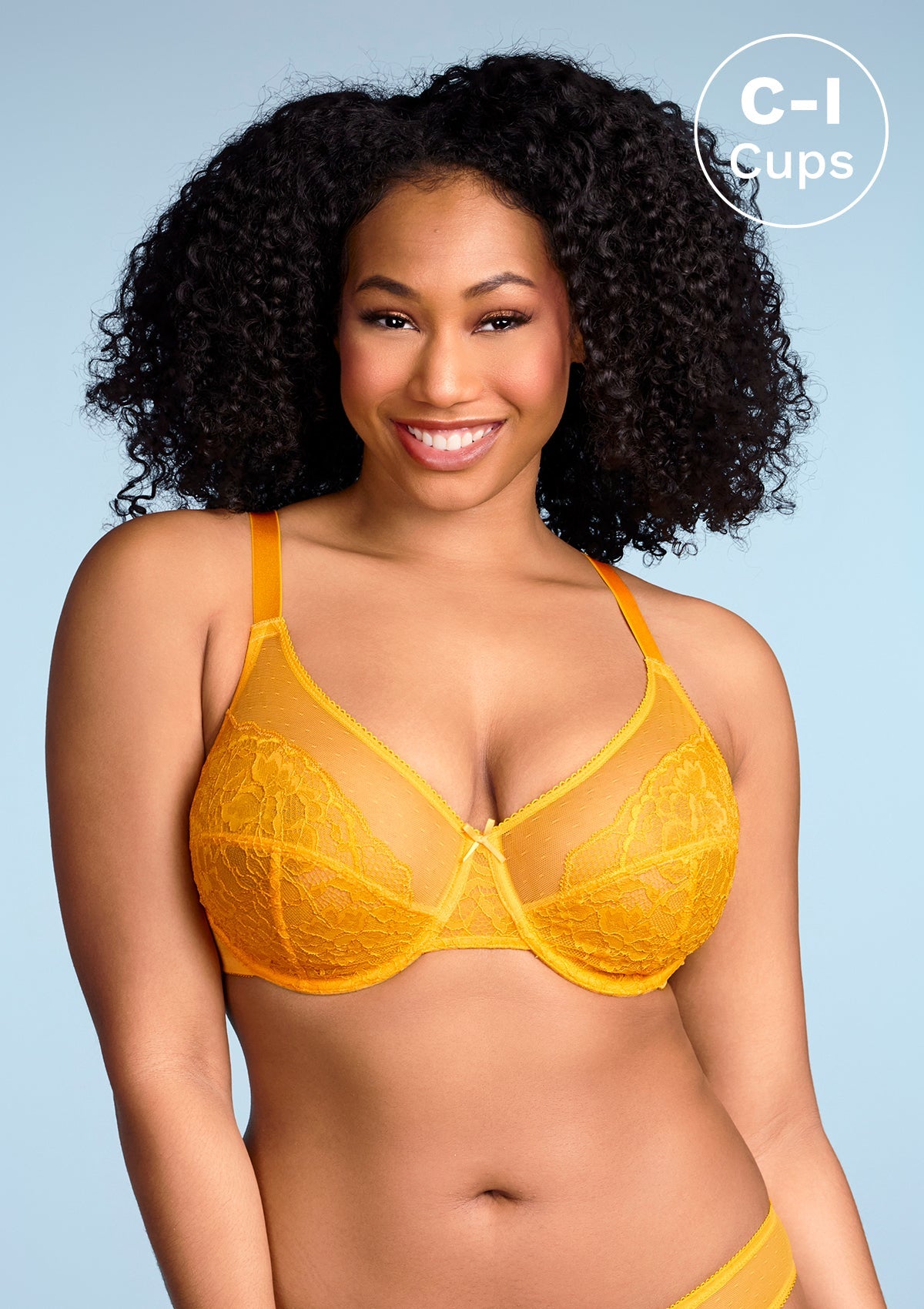 HSIA Enchante Bra And Panty Sets: Unpadded Bra With Back Support - Cadmium Yellow / 34 / H