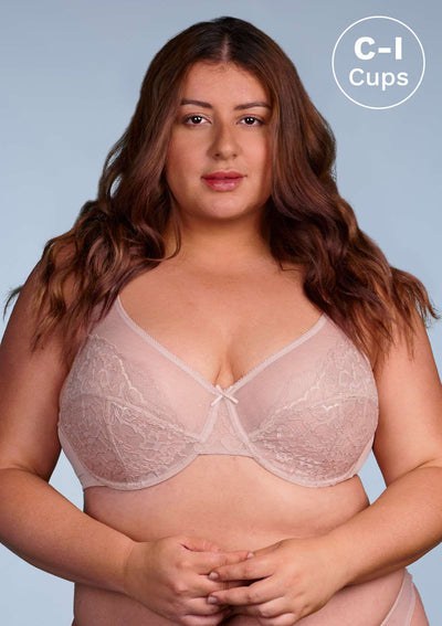 HSIA Enchante Minimizer Bra: Comfortable Plus Size Posture Support Bra - Light Coral / 42 / DD/E