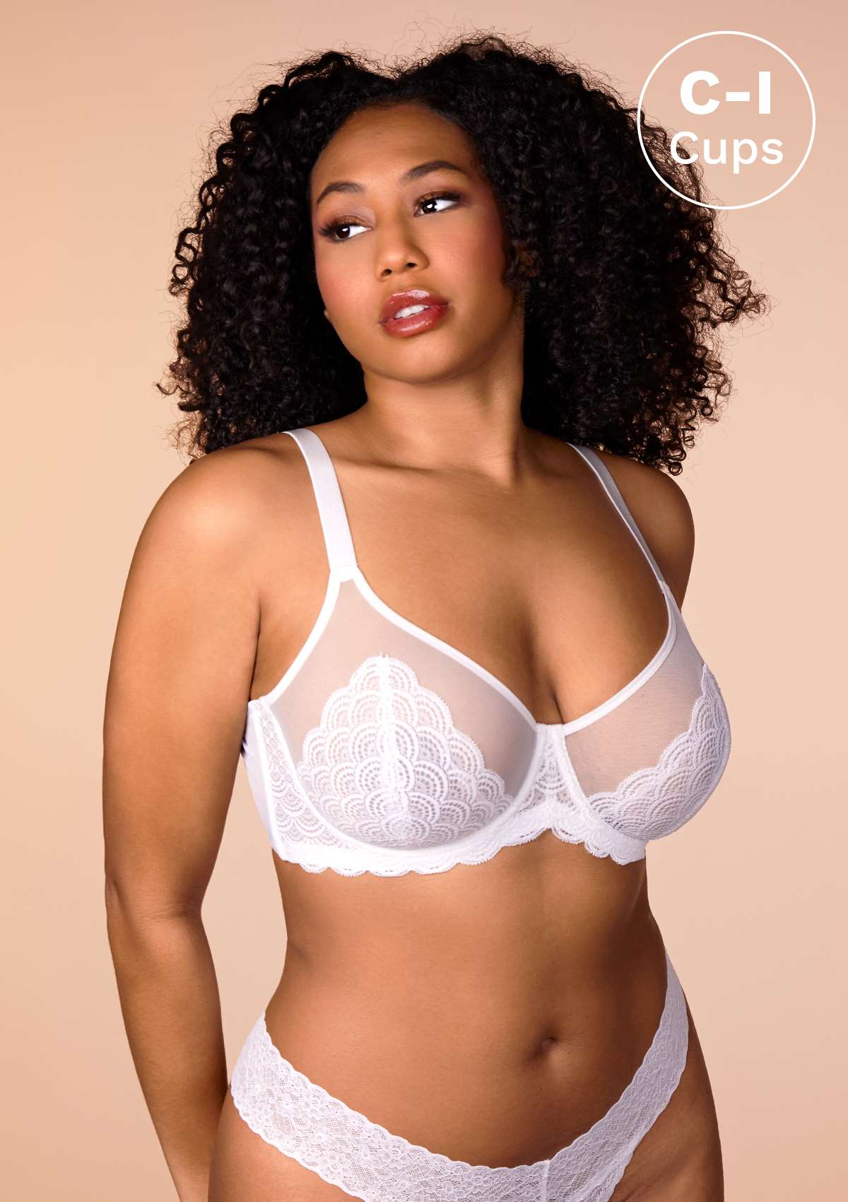 HSIA Mermaid Scales Sheer Mesh Bra: Unlined Full Coverage Bra - White / 34 / G