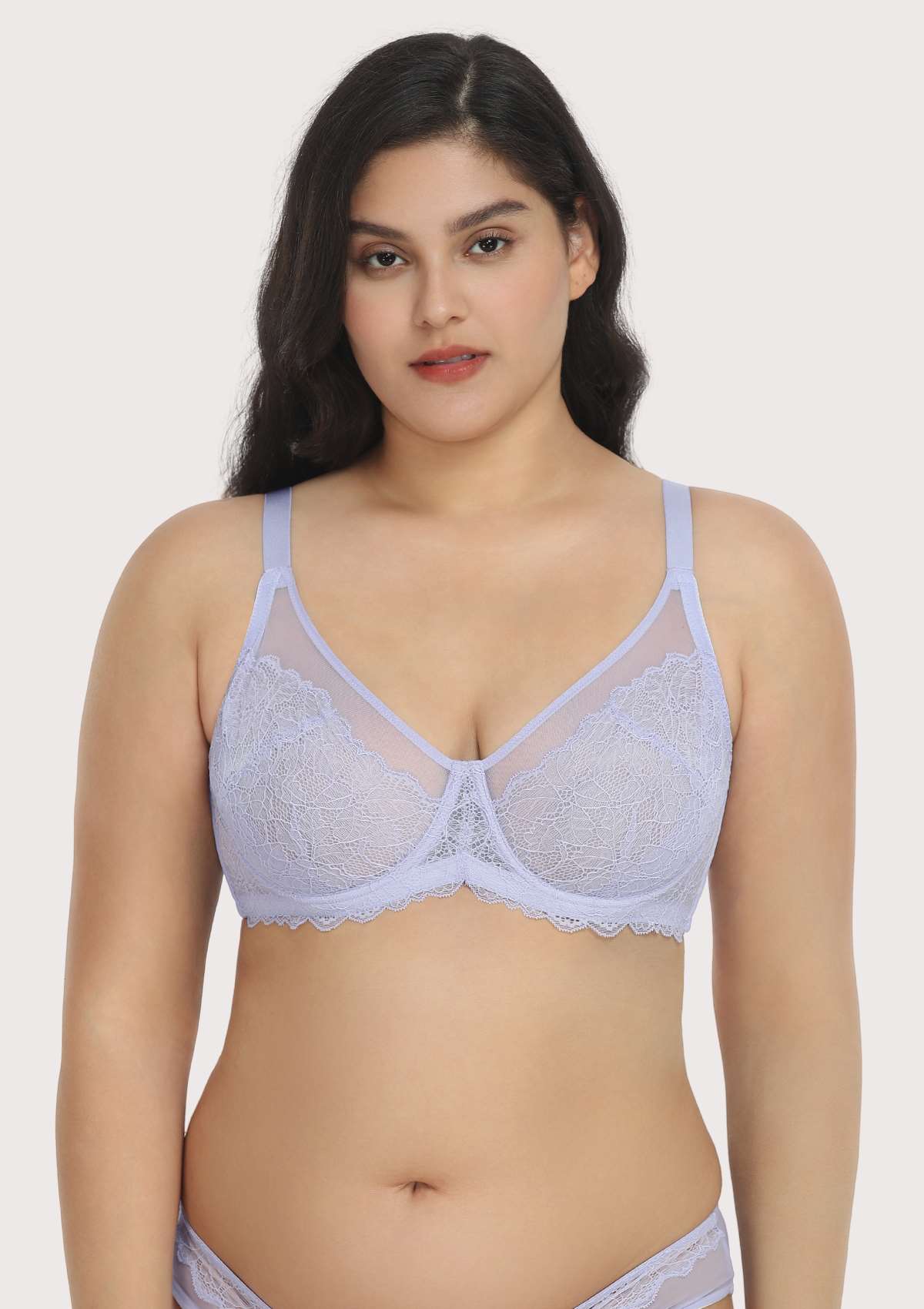 HSIA Wisteria Bra For Lift And Support - Full Coverage Minimizer Bra - Crystal Blue / 40 / DDD/F