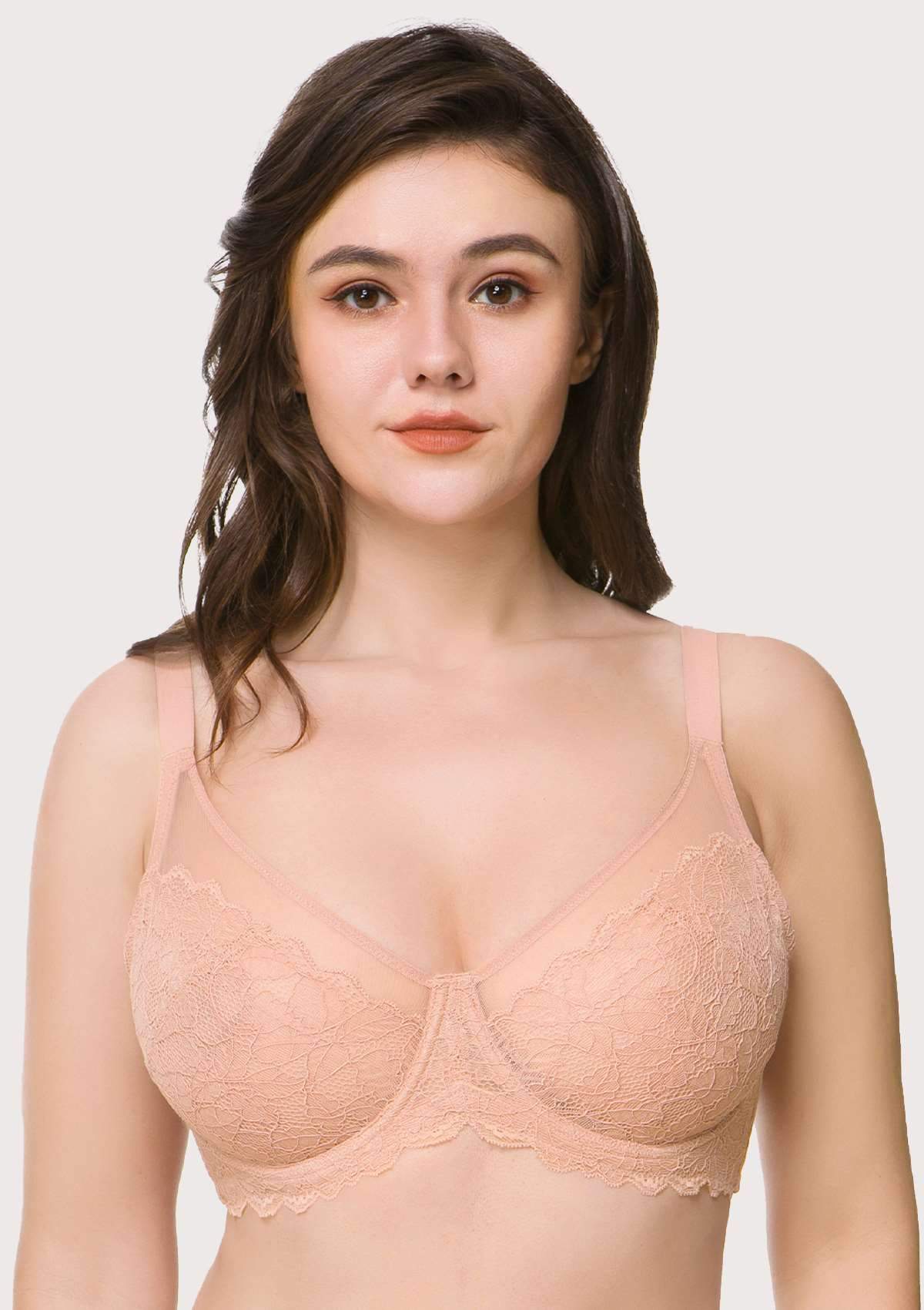 HSIA Wisteria Bra For Lift And Support - Full Coverage Minimizer Bra - Light Pink / 34 / DD/E