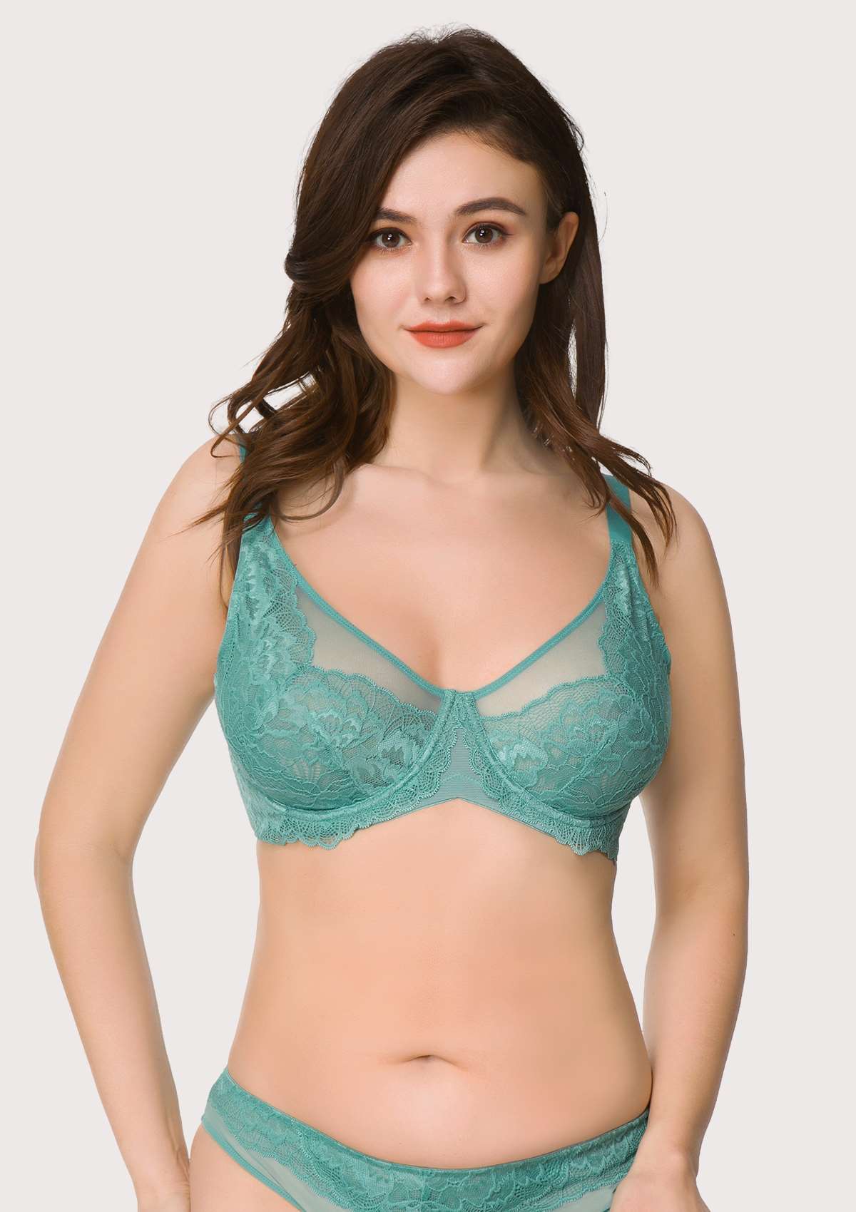 HSIA Peony Lace Unlined Supportive Underwire Bra - Purple / 40 / C