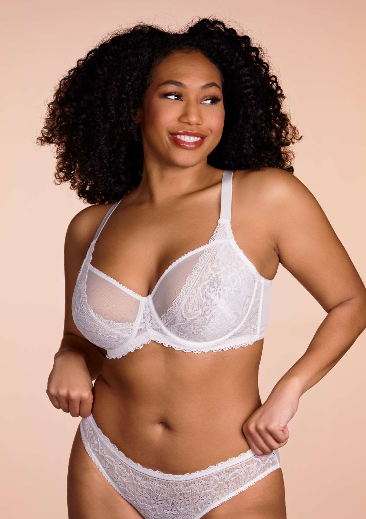 HSIA Anemone Big Bra: Best Bra For Lift And Support, Floral Bra - White / 34 / C