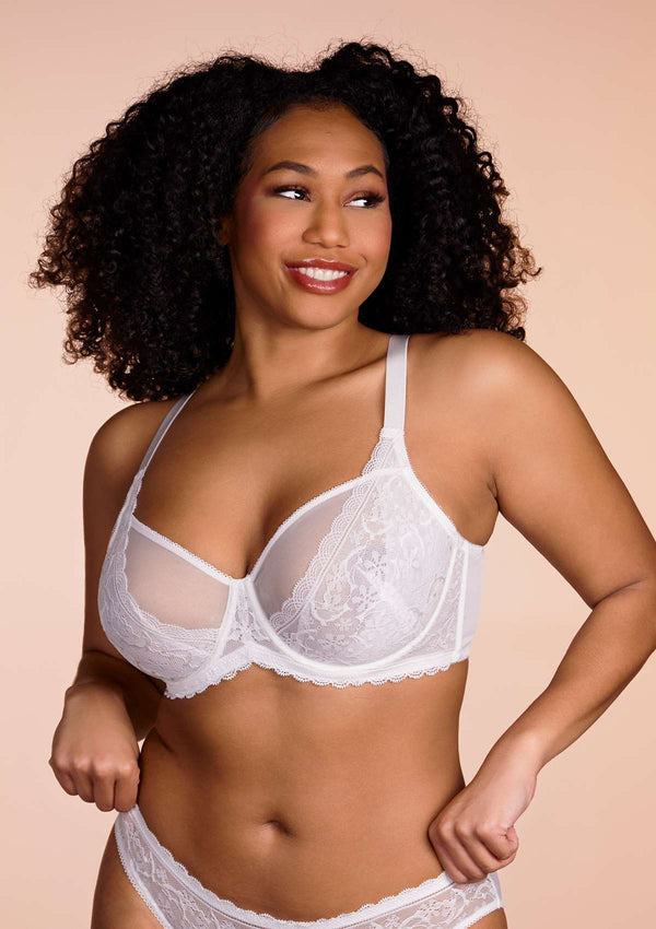 HSIA Anemone Matching Underwear And Bra Sets Underwire Bra, No Padding - White / 40 / C