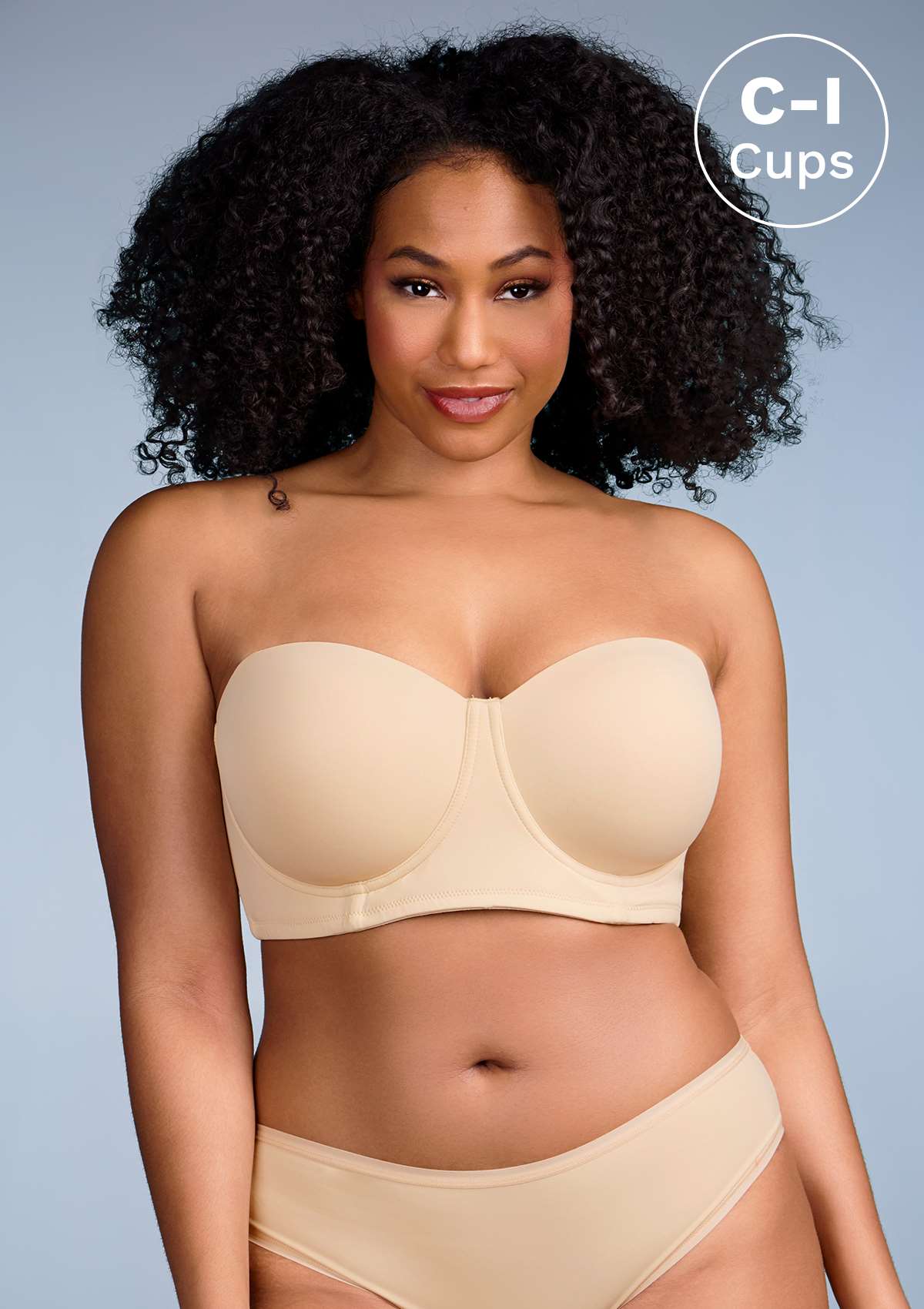 HSIA Margaret Molded Convertible Multiway Classic Strapless Bra - Beige / 36 / D