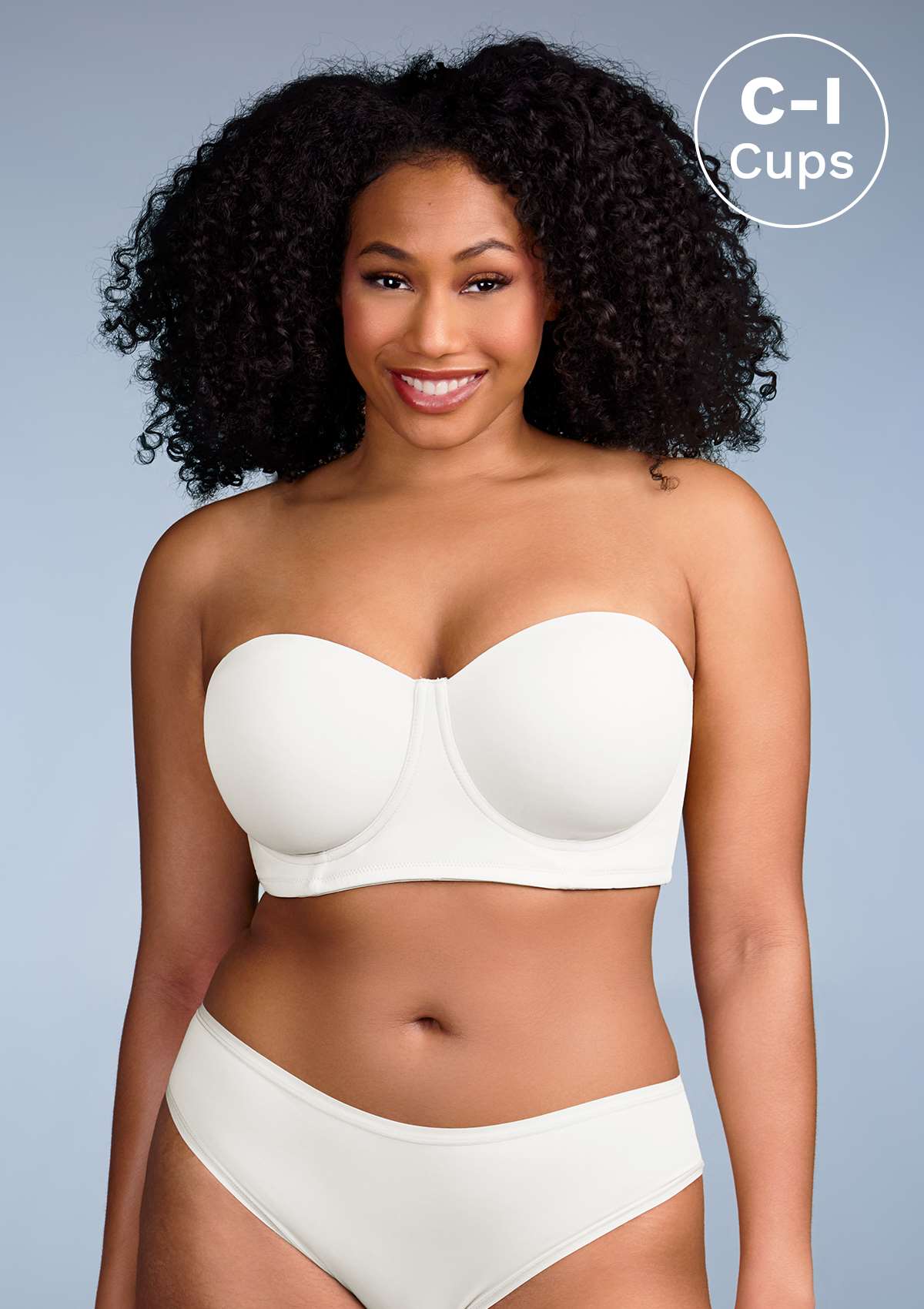 HSIA Margaret Molded Convertible Multiway Supportive Strapless Bra - White / 38 / DDD/F