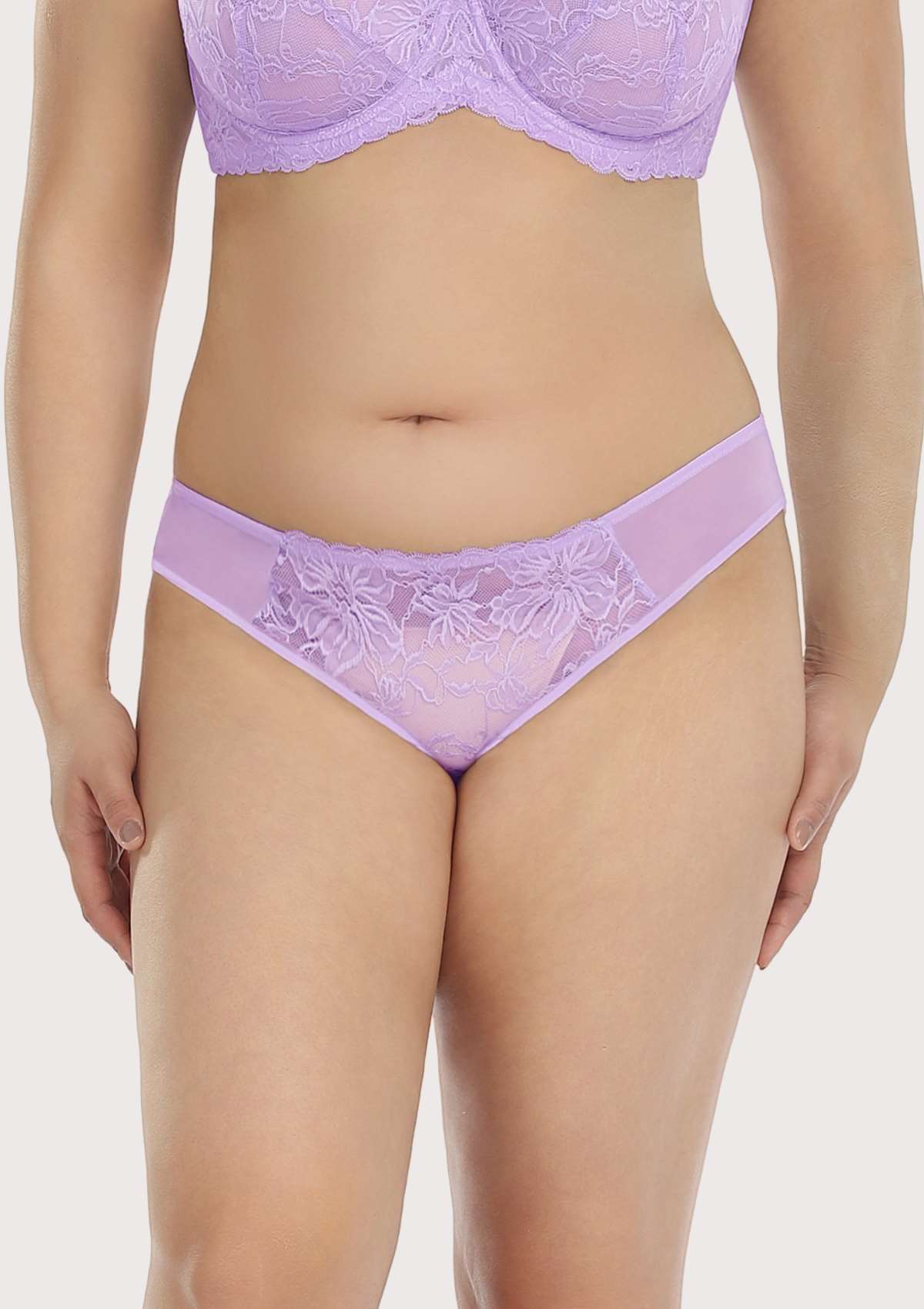 HSIA Mid-Rise Delicate Lace Sheer Underwear, Breathable And Comfortable - XXL / Purple