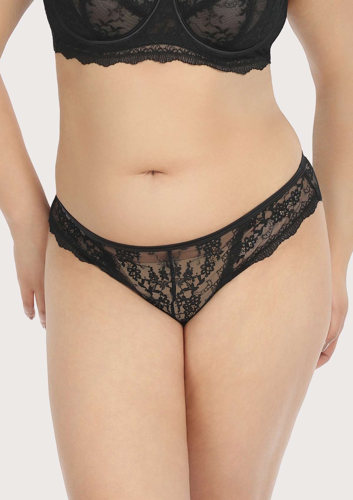 HSIA Floral Lace Bridal Cheeky Underwear: Delicate, Airy, And Comfy - Black / M