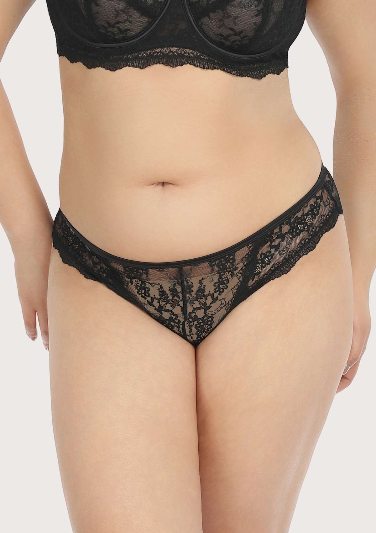 HSIA Floral Lace Bridal Cheeky Underwear: Delicate, Airy, And Comfy - Black / XXL