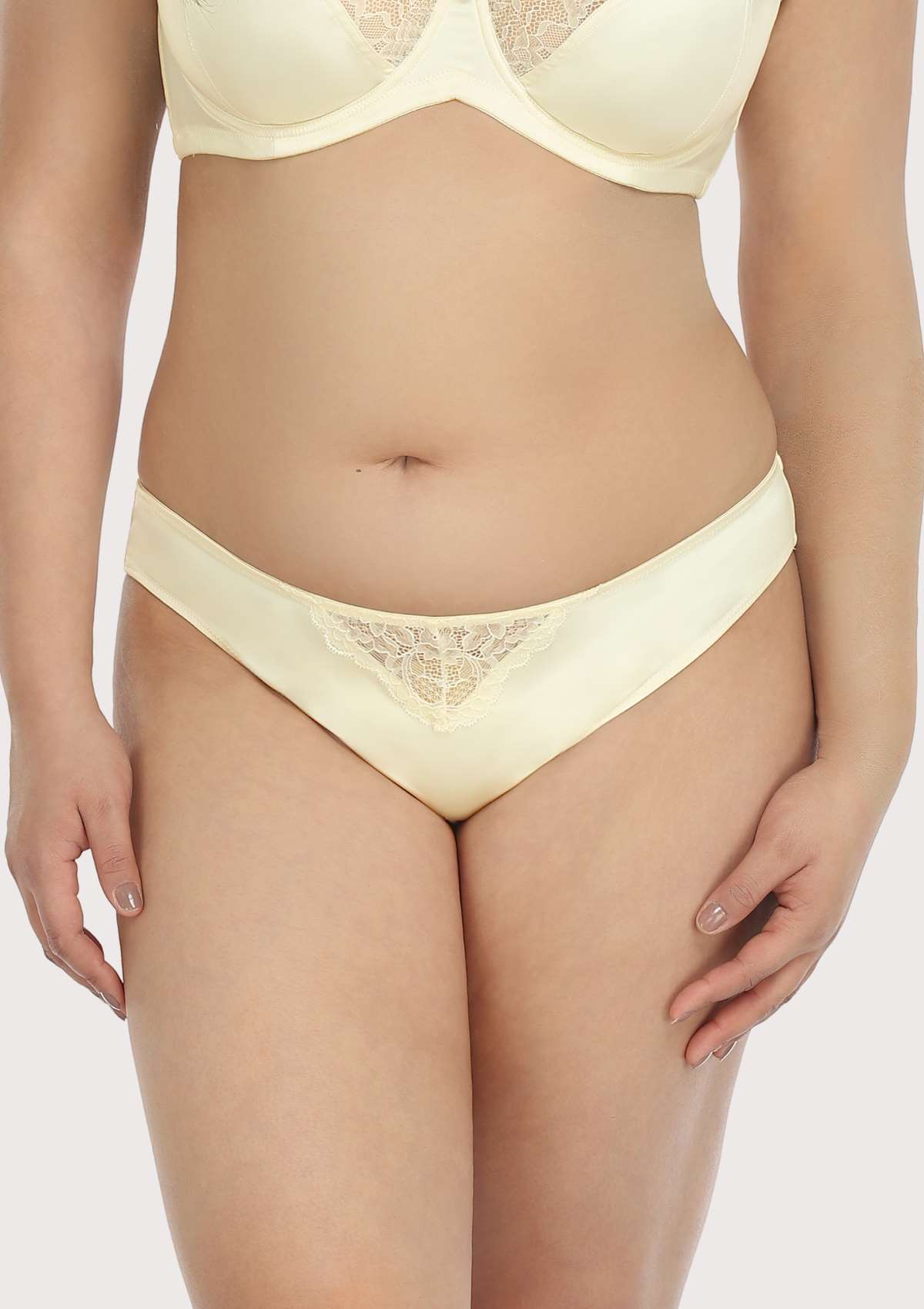 HSIA Foxy Satin Floral Lace Airy Comfy Low Rise Sexy Cute Underwear. - L / Champagne