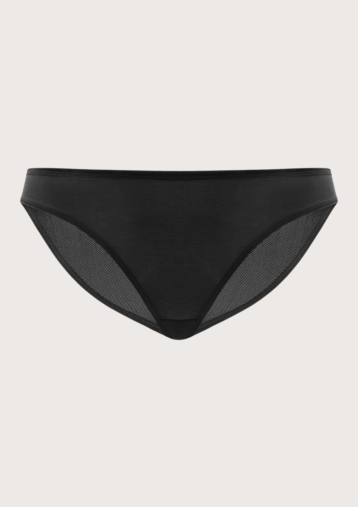 HSIA Billie Smooth Sheer Mesh Lightweight Soft Comfy Bikini Underwear - M / Black