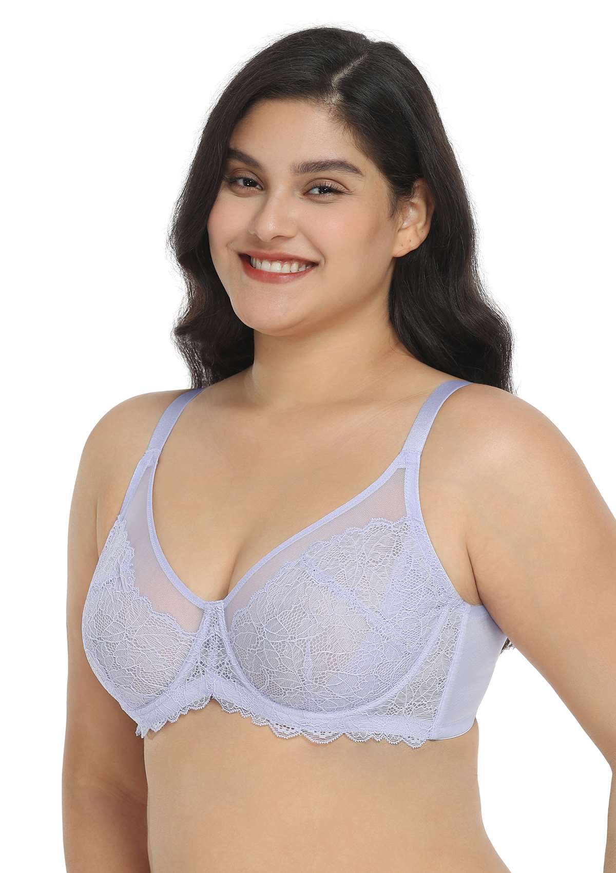 HSIA Wisteria Bra For Lift And Support - Full Coverage Minimizer Bra - Light Pink / 42 / D