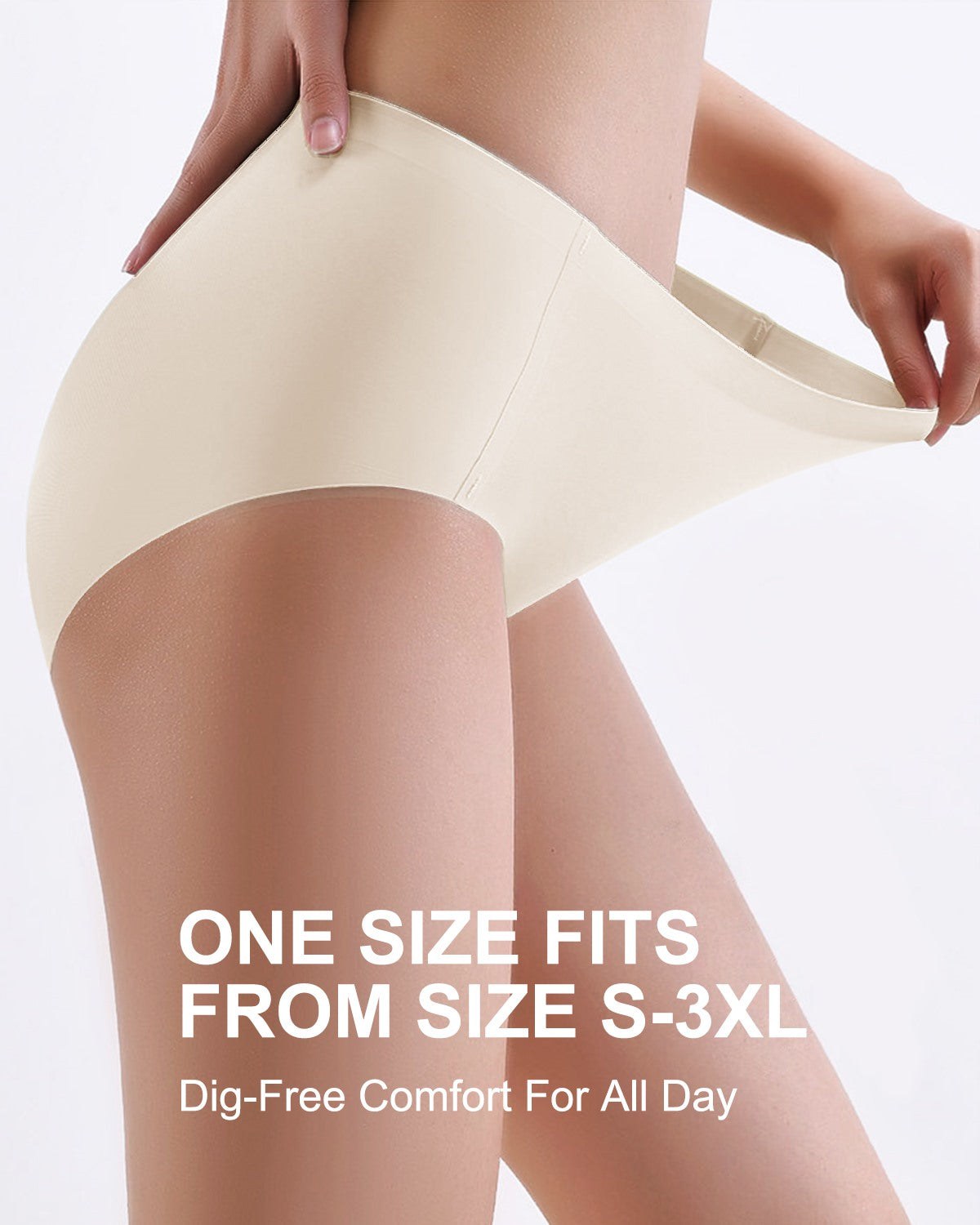 HSIA CoolFit Soft Stretch Seamless Brief Underwear Bundle - 10 Packs/$35 / ②(L-3XL) / 3*Black+2*Peach Beige