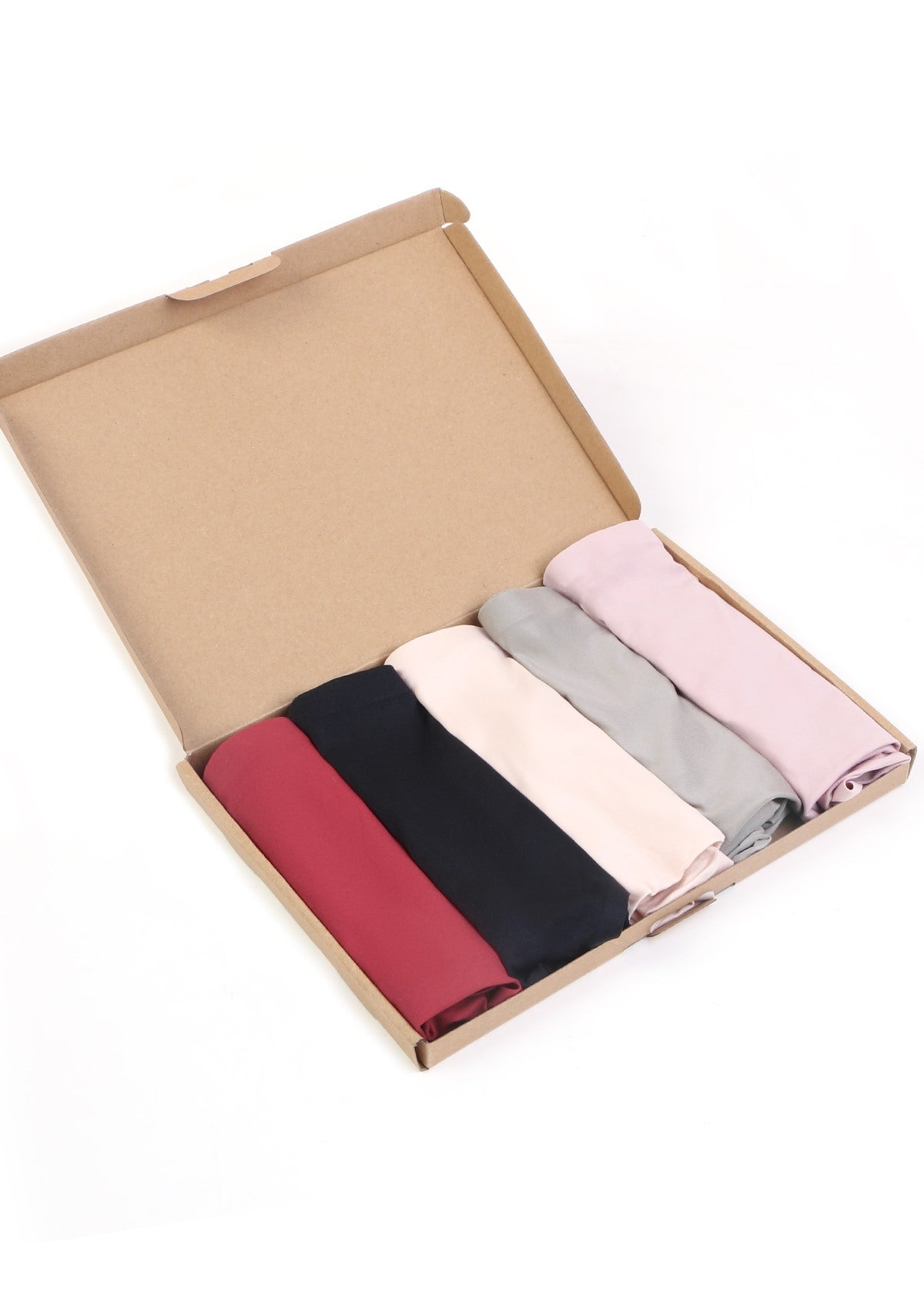 HSIA CoolFit Soft Stretch Seamless Brief Underwear Bundle - 10 Packs/$35 / ①(S-L) / Black+Peach Beige+Red+Dusty Rose+Gray