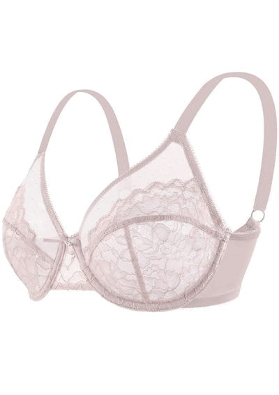 HSIA Enchante Minimizer Bra: Comfortable Plus Size Posture Support Bra - Dark Pink / 38 / DDD/F