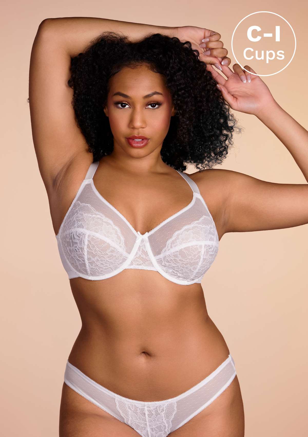 HSIA Enchante Big Bra: Minimizer, Uplift, Unlined Wired Bra - White / 38 / D