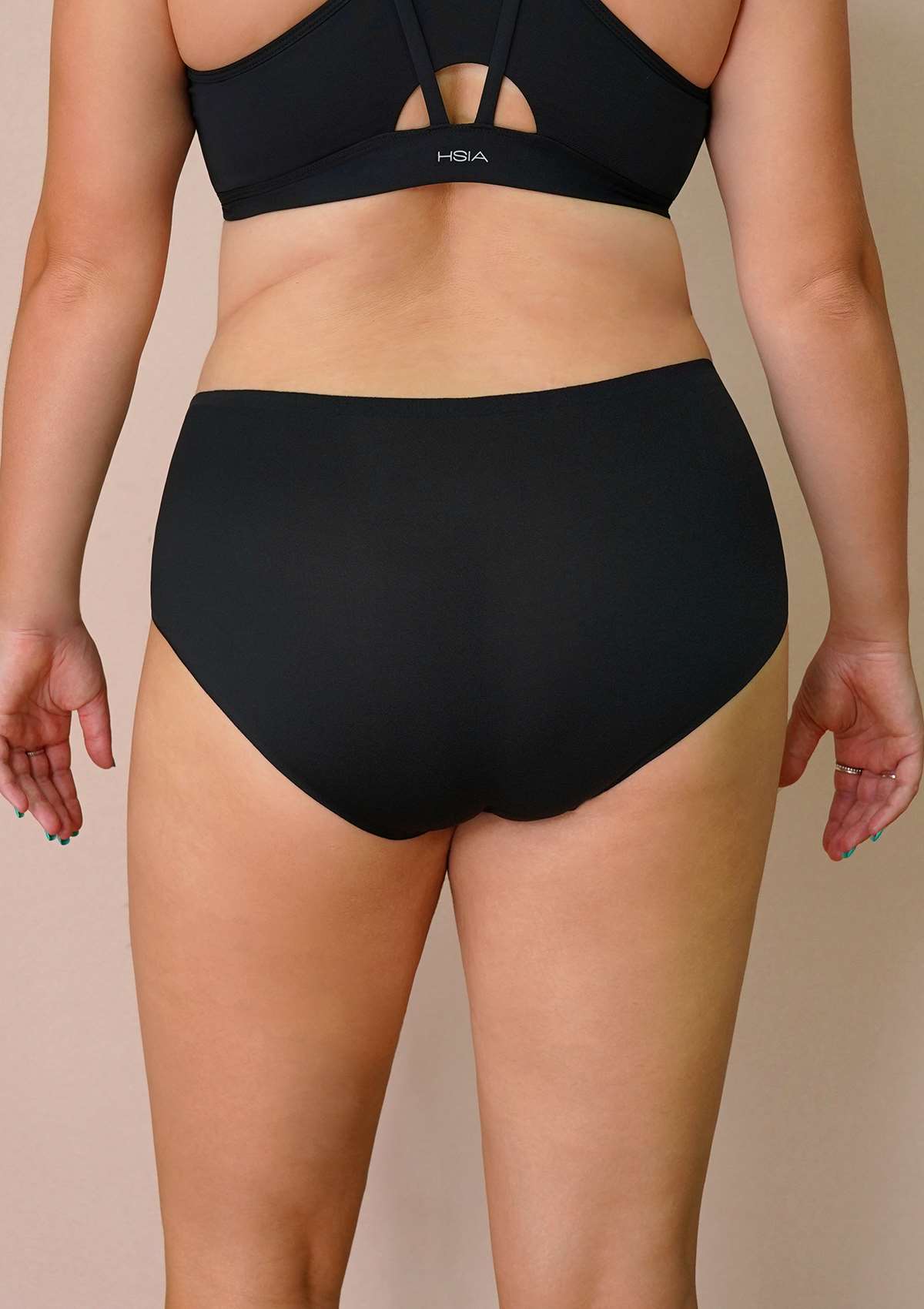 HSIA FlexiFit Soft Stretch Seamless Brief Underwear Bundle - 5 Packs/$20 / L-2XL / 3*Black+2*Peach Beige