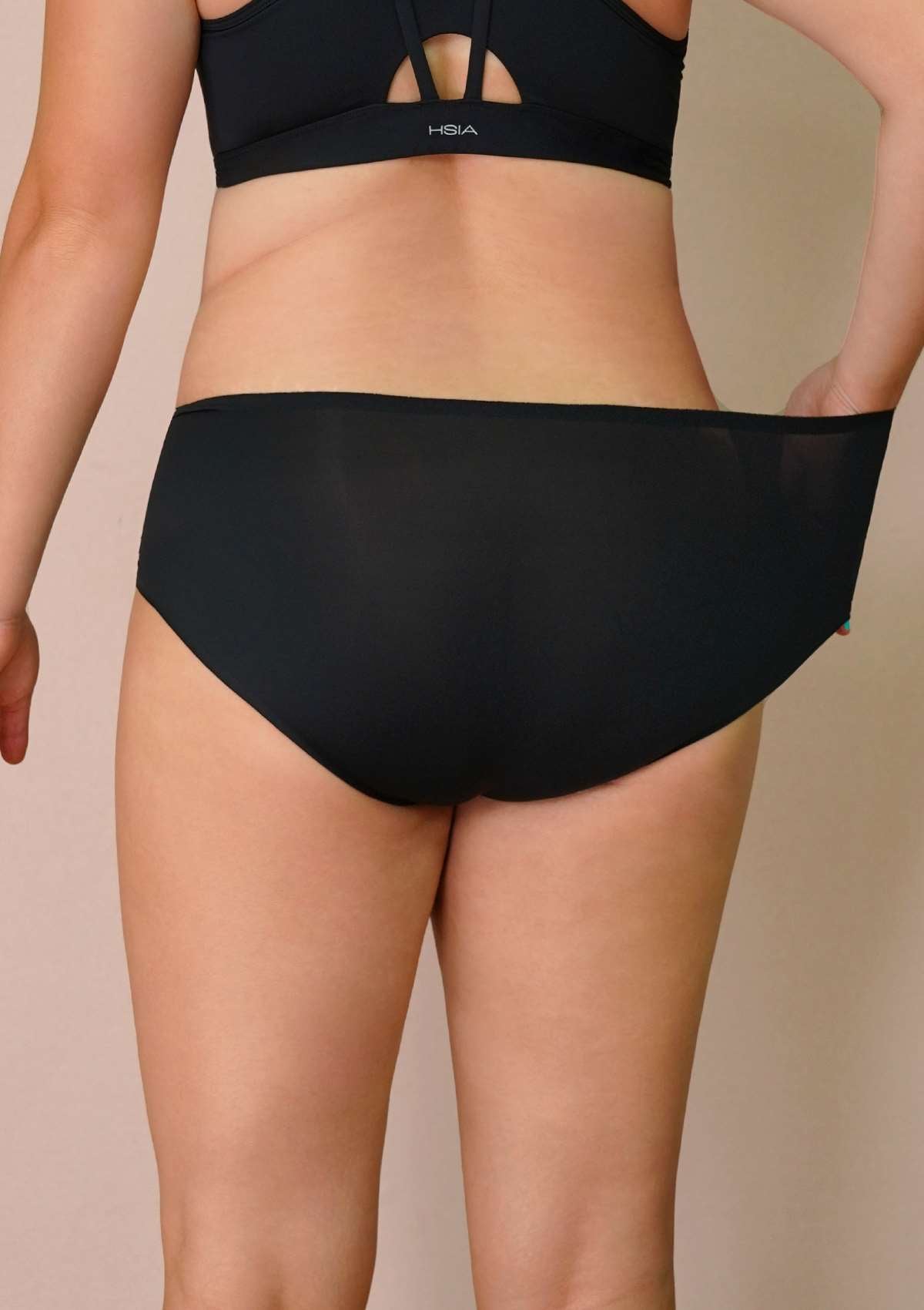 HSIA FlexiFit Soft Stretch Seamless Brief Underwear Bundle - 5 Packs/$20 / 4XL-6XL / 3*Black+2*Peach Beige