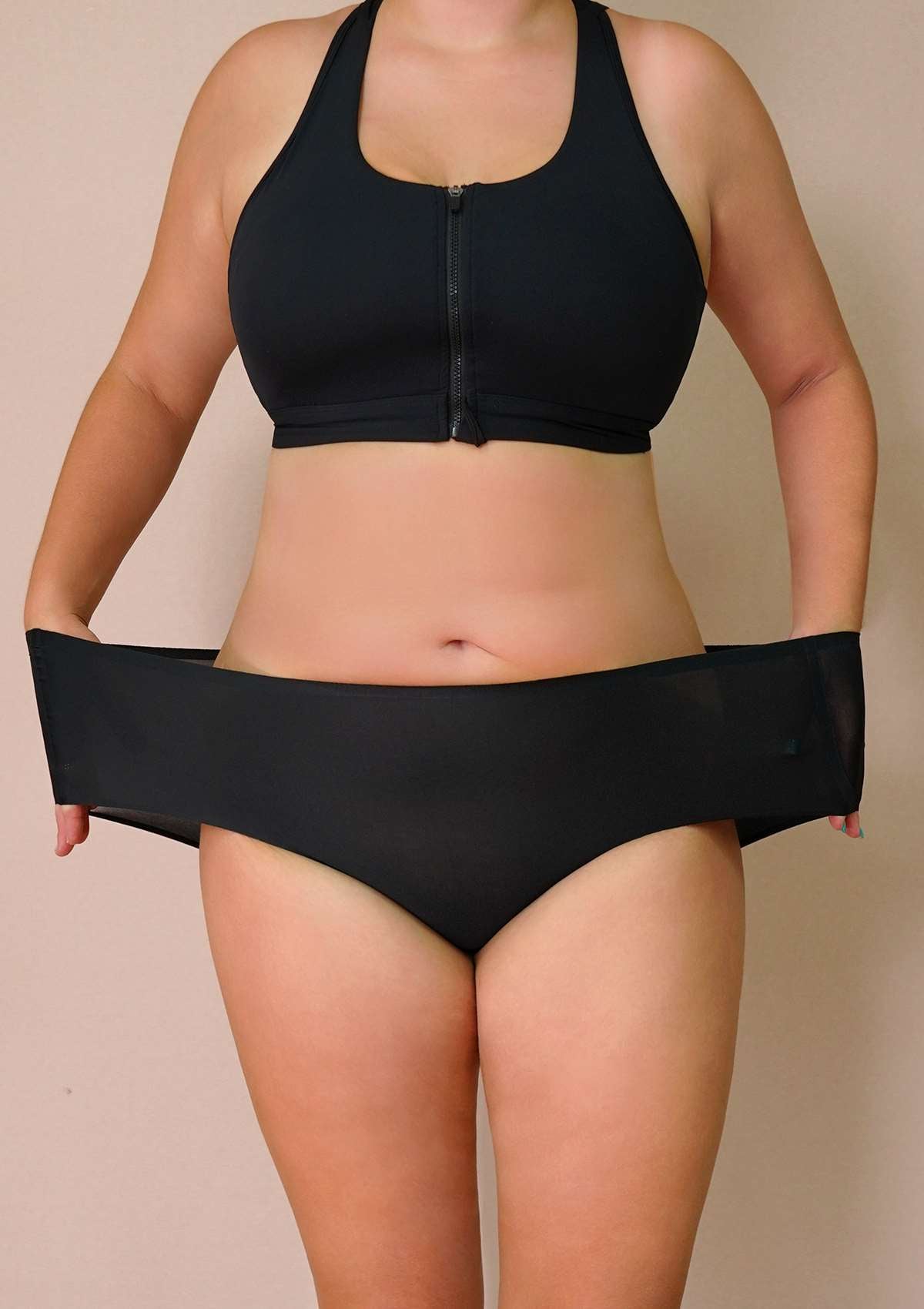 HSIA FlexiFit Soft Stretch Seamless Brief Underwear Bundle - 10 Packs/$35 / L-2XL / 3*Black+2*Peach Beige