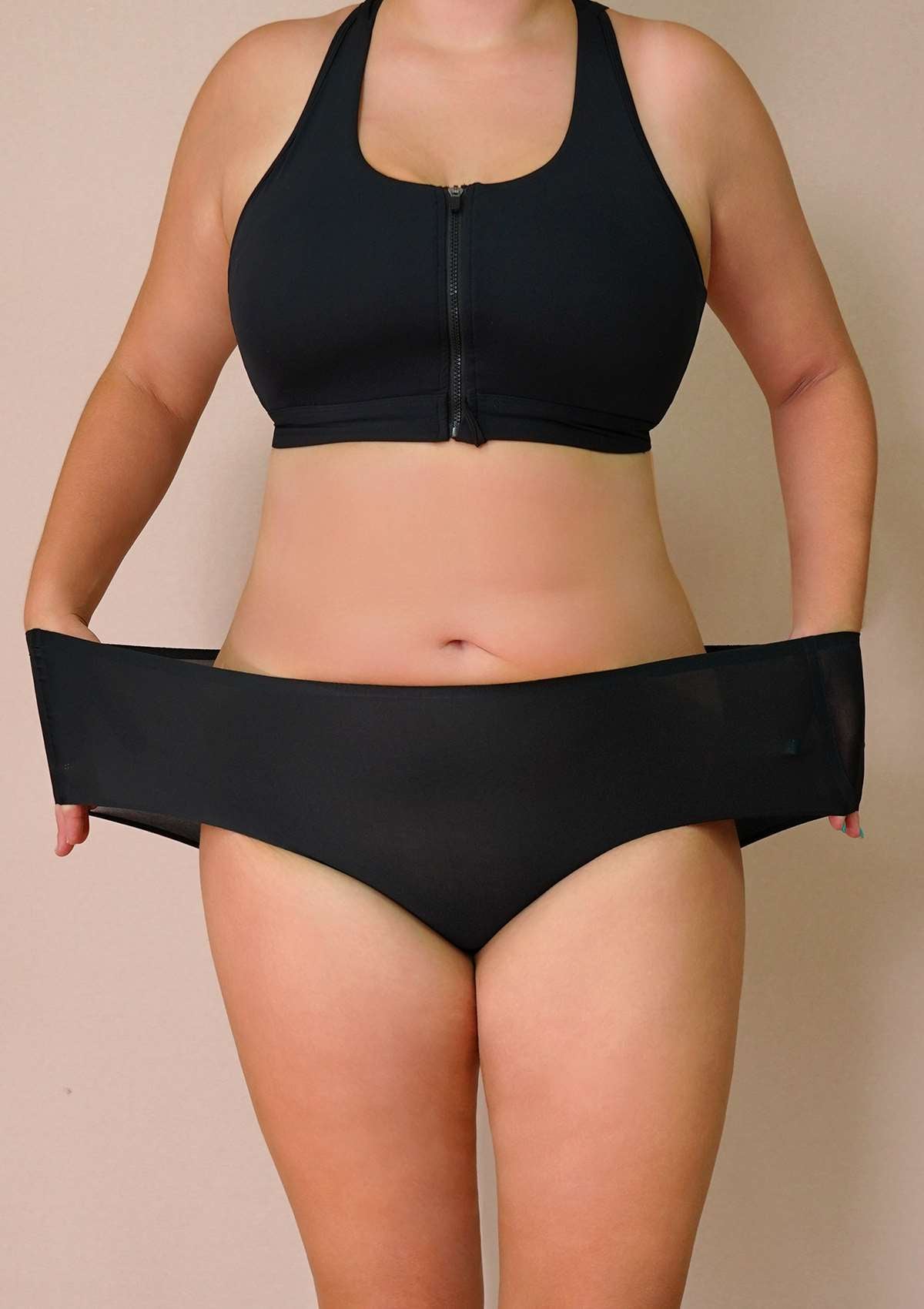 HSIA FlexiFit Soft Stretch Seamless Brief Underwear Bundle - 3 Packs/$15 / 4XL-6XL / Black+Peach Beige+Gray