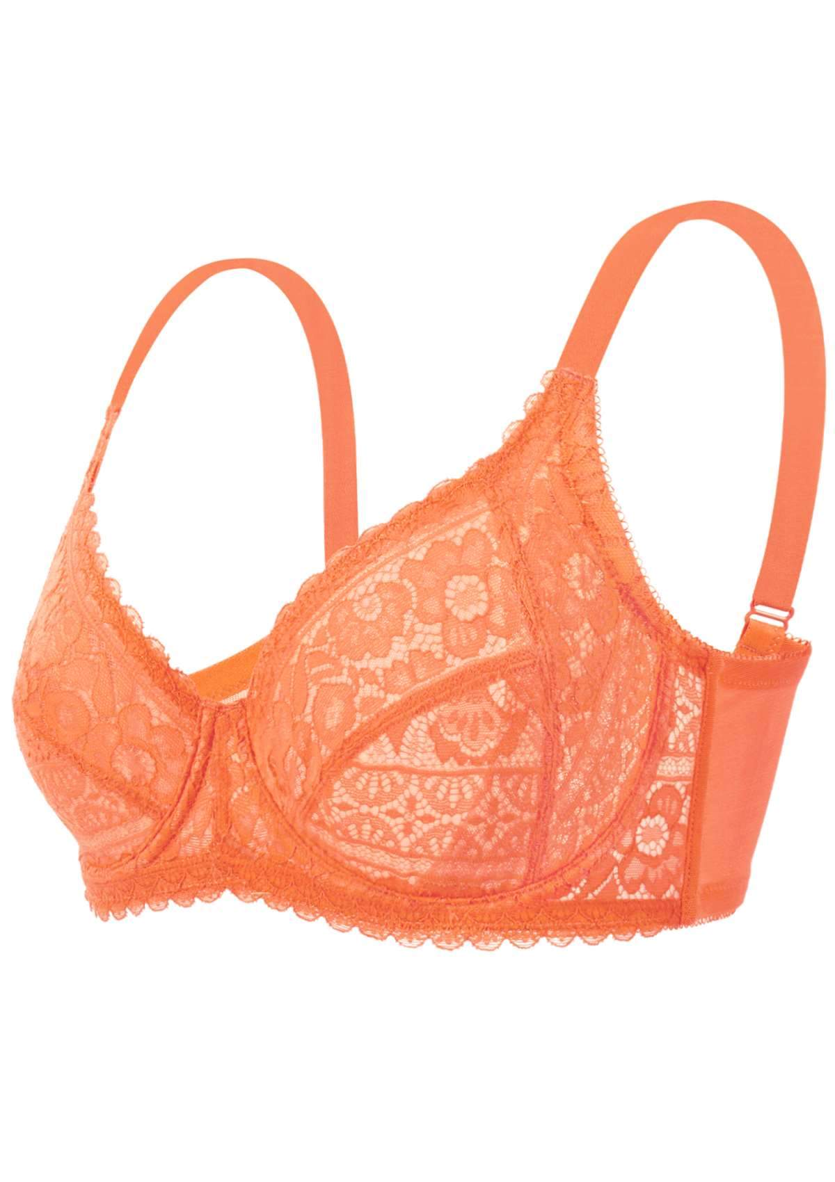 HSIA Freesia Unlined Balconette Bra: Mesh Back Smoothing Bra - Orange / 38 / C