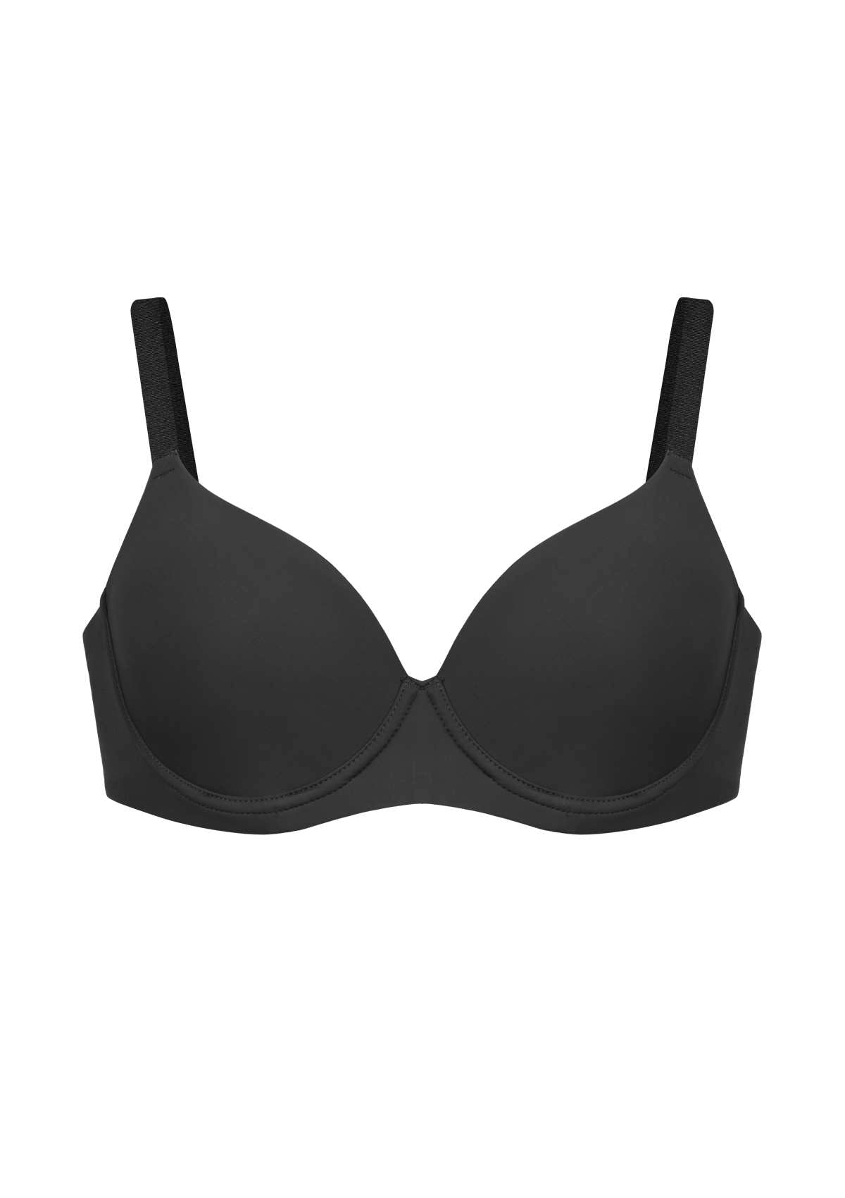 HSIA Gemma Smooth Padded T-shirt Everyday Bras - For Lift And Comfort - Black / 34 / C