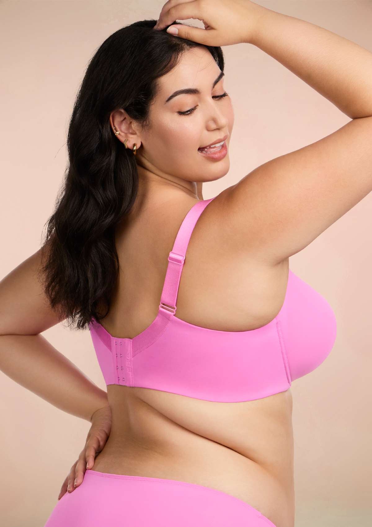 HSIA Gemma Smooth Lightly Padded T-shirt Bra For Heavy Breasts - Pink / 34 / DD/E