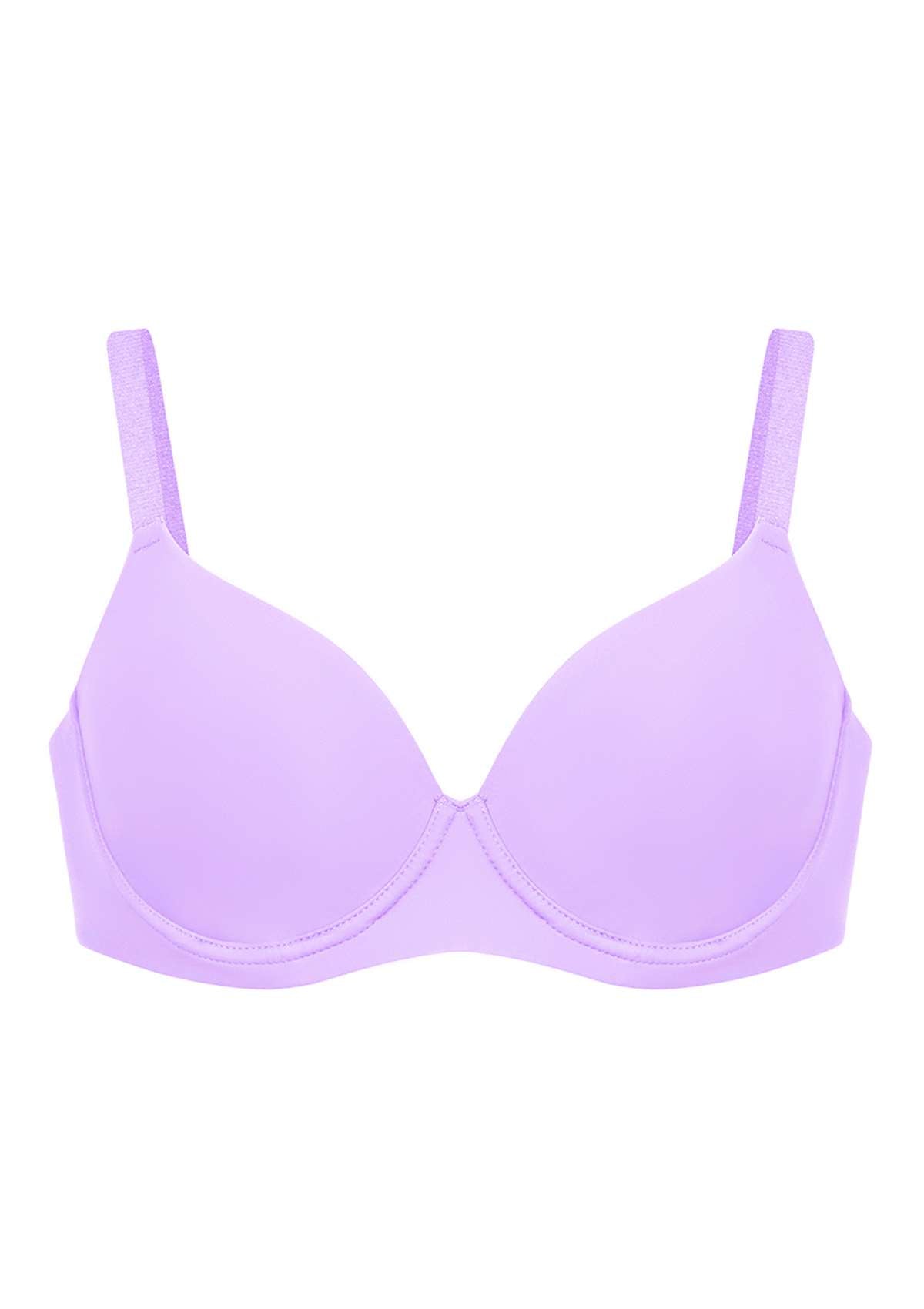 HSIA Gemma Smooth Lightly Padded T-shirt Bra For Heavy Breasts - Purple / 36 / D