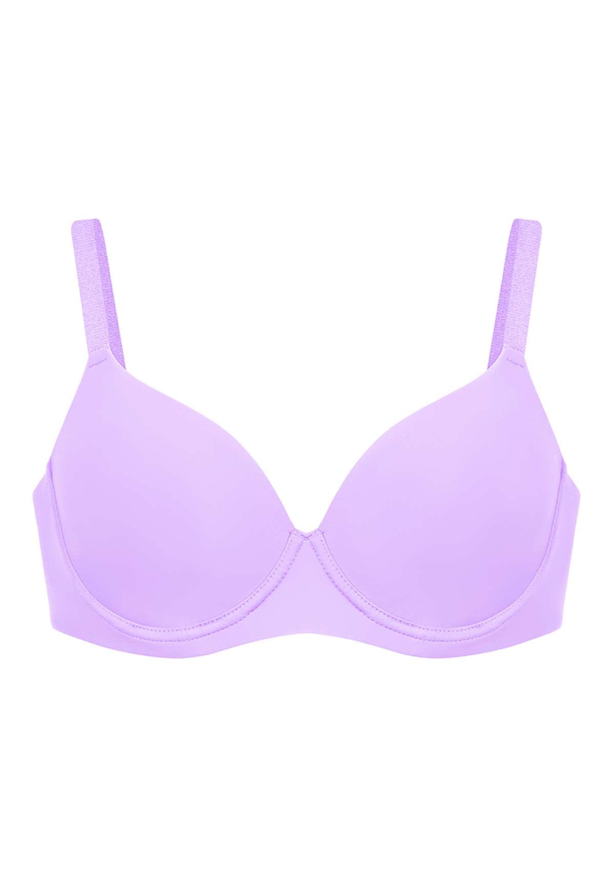 HSIA Gemma Smooth Lightly Padded T-shirt Bra For Heavy Breasts - Purple / 38 / DD/E