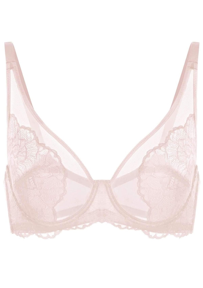 HSIA Blossom Plus Size Lace Bra - Wired, Unpadded, See-Through - Dark Pink / 36 / C