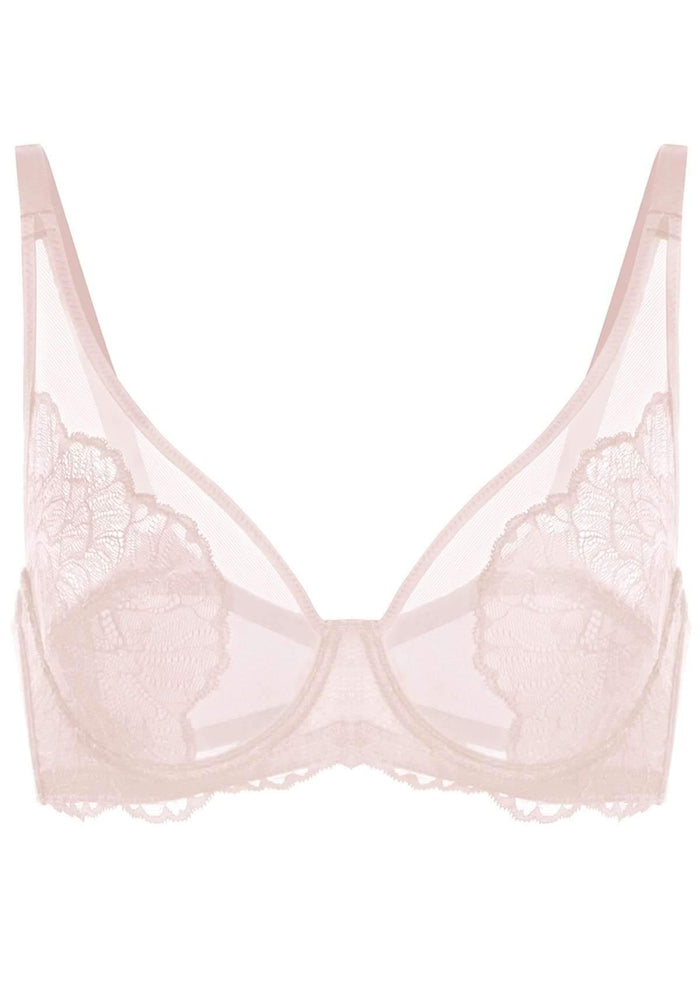 HSIA Blossom Plus Size Lace Bra - Wired, Unpadded, See-Through - Dark Pink / 38 / H