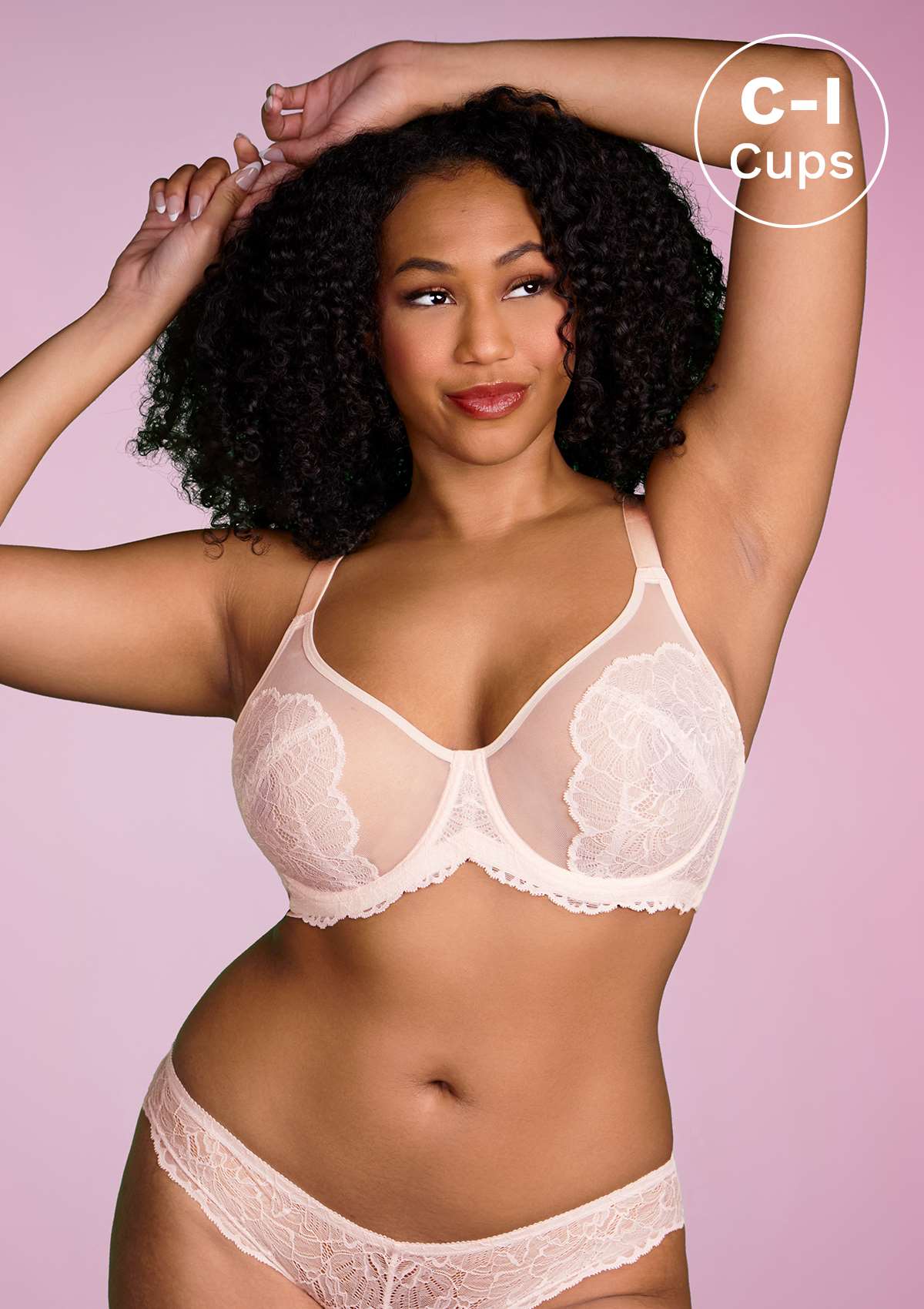 HSIA Blossom Sheer Lace Bra: Comfortable Underwire Bra For Big Busts - Dusty Peach / 44 / D