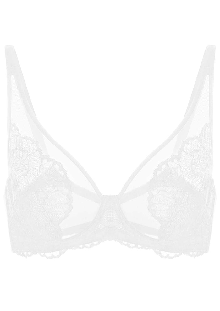 HSIA Blossom Bestseller Unlined Underwire Lace Bra - White / 46 / C