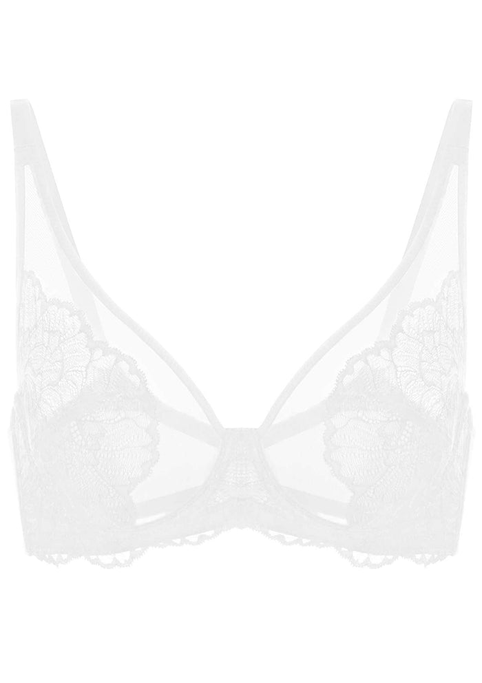 HSIA Blossom Bestseller Unlined Underwire Lace Bra - White / 42 / G