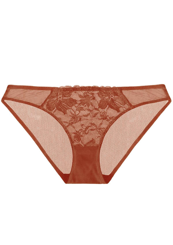 HSIA Breathable Sexy Feminine Lace Mesh Bikini Underwear - L / Red