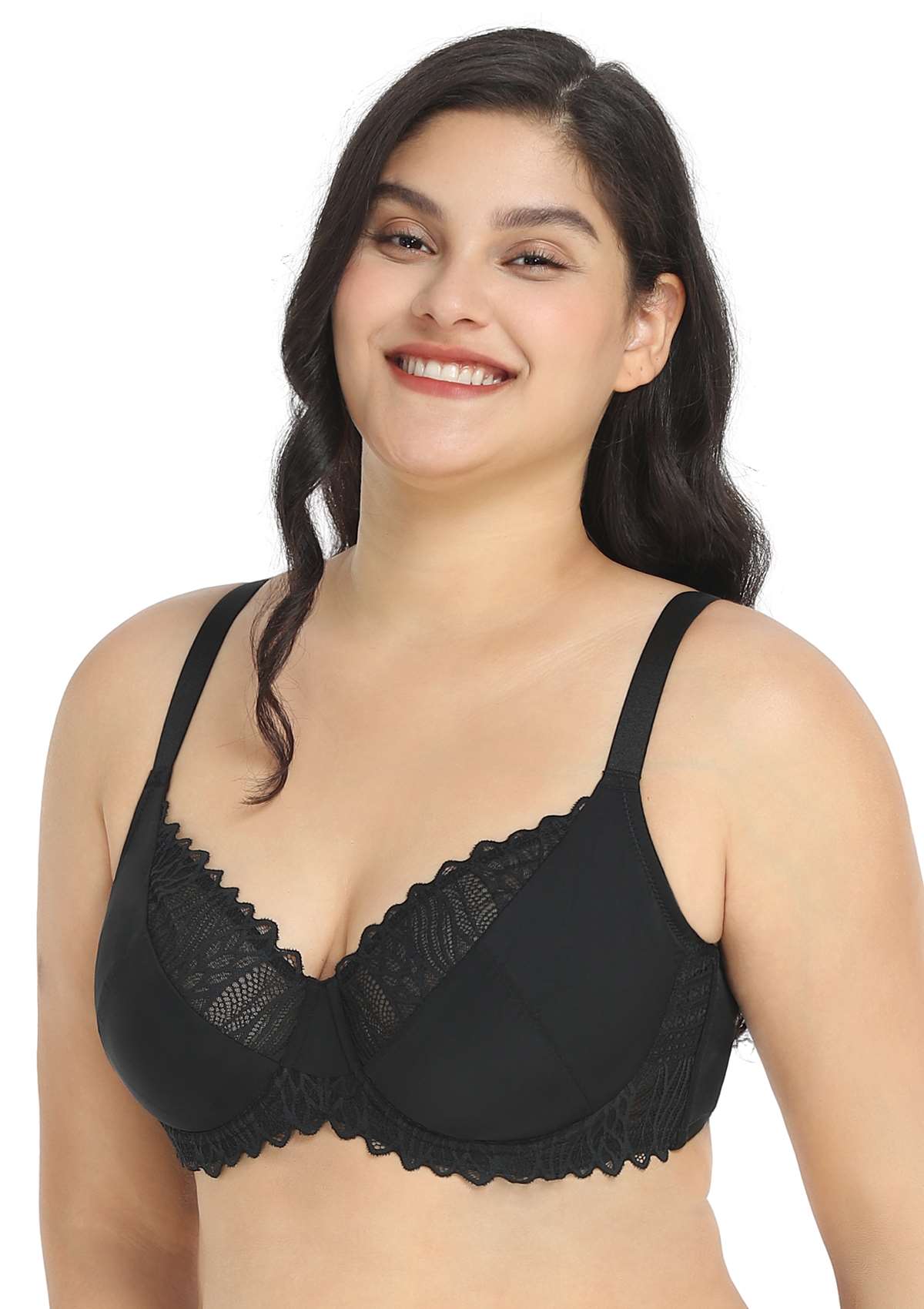 HSIA Pretty Secrets Lace Trim Soft Beautiful Elegant Underwire Bra - Black / 34 / D