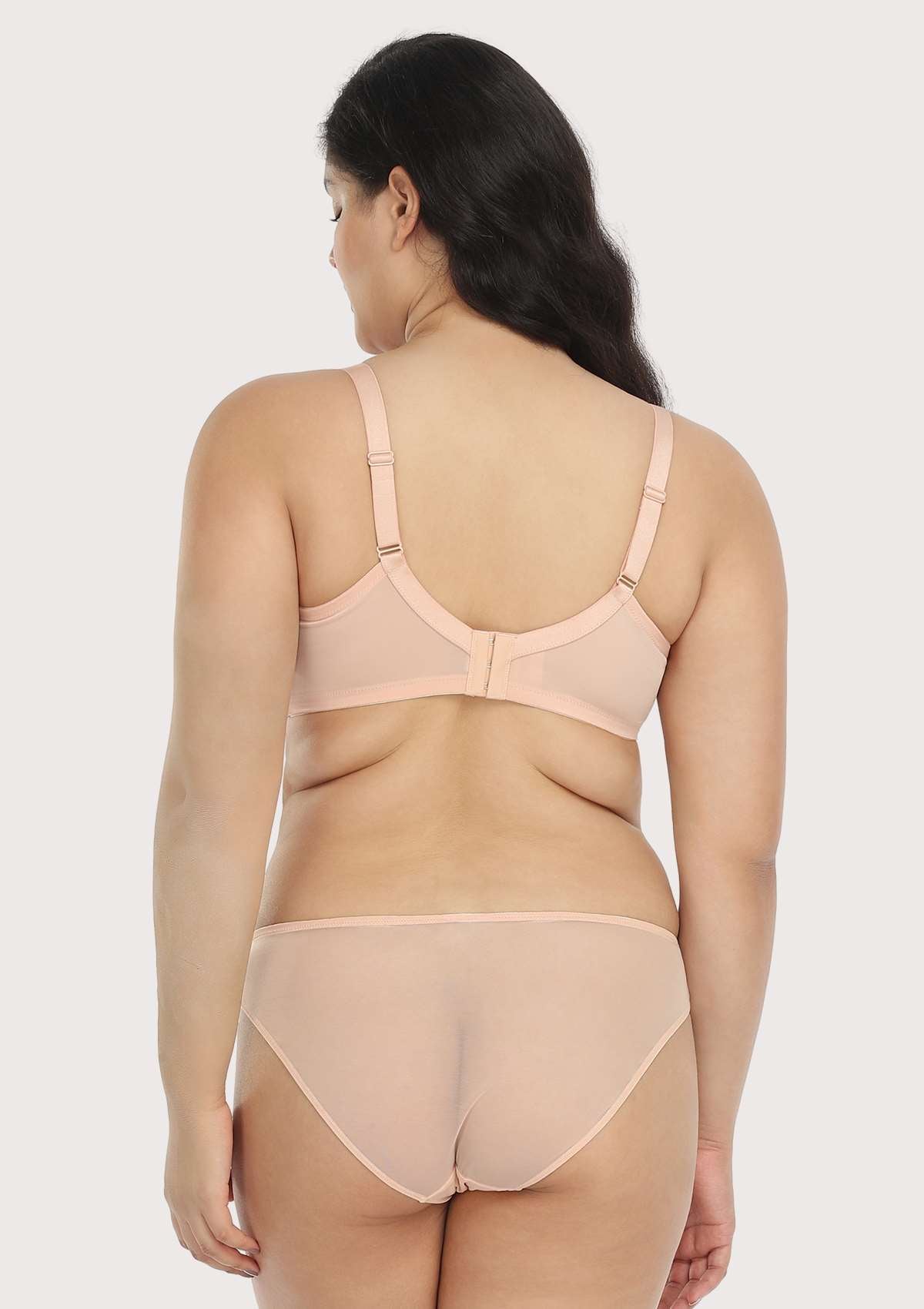 HSIA Sunflower Matching Bra And Panties Set: Comfortable Plus Size Bra - Pink / 34 / H