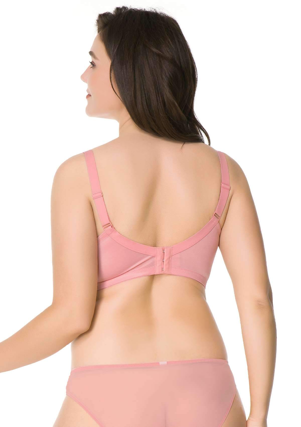 Hyacinth Lace Underwire Minimizer Bra , HSIA - 38DDD / Pink