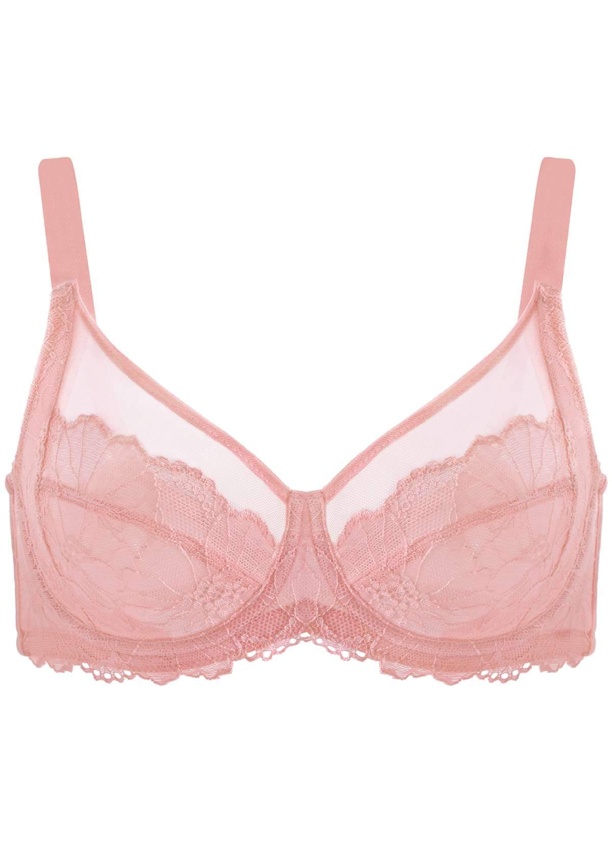 Hyacinth Lace Underwire Minimizer Bra , HSIA - 40DD / Pink